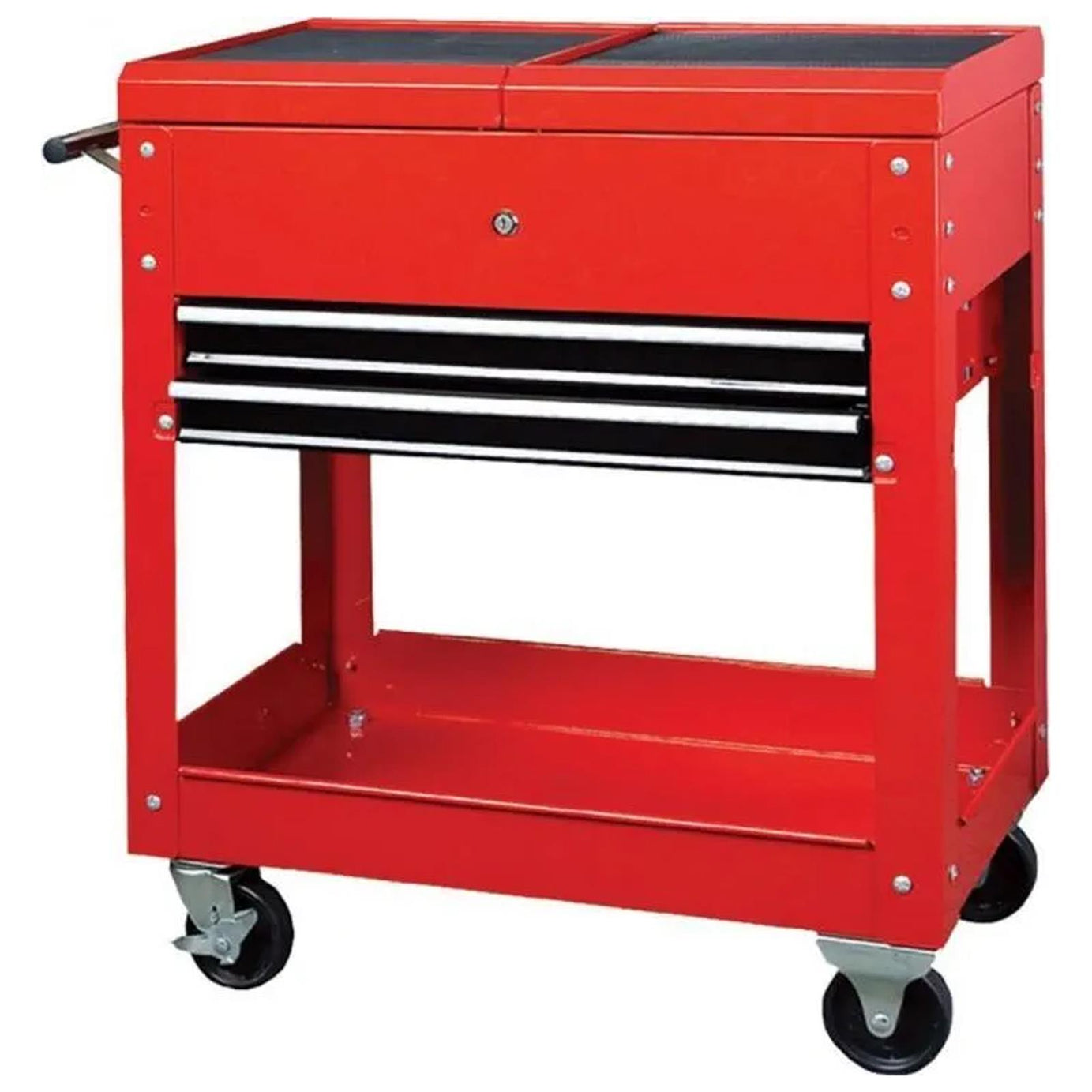 Garage Workshop Tools Parts Trolley 4 Wheels Drawers Lockable Tray