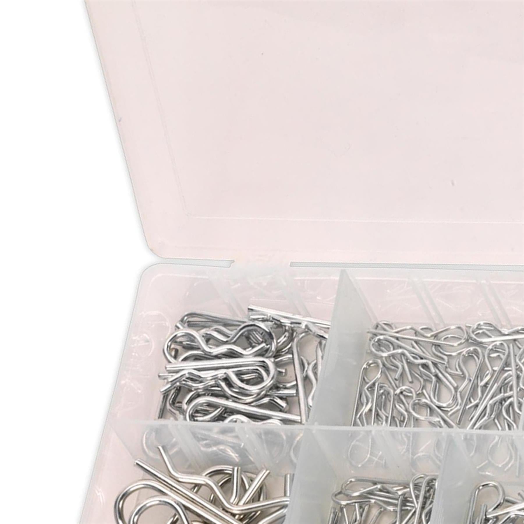 Sealey 150 Piece Cotter Pins Assorted Hair Pin Set R Clip Retaining Hitch Lynch
