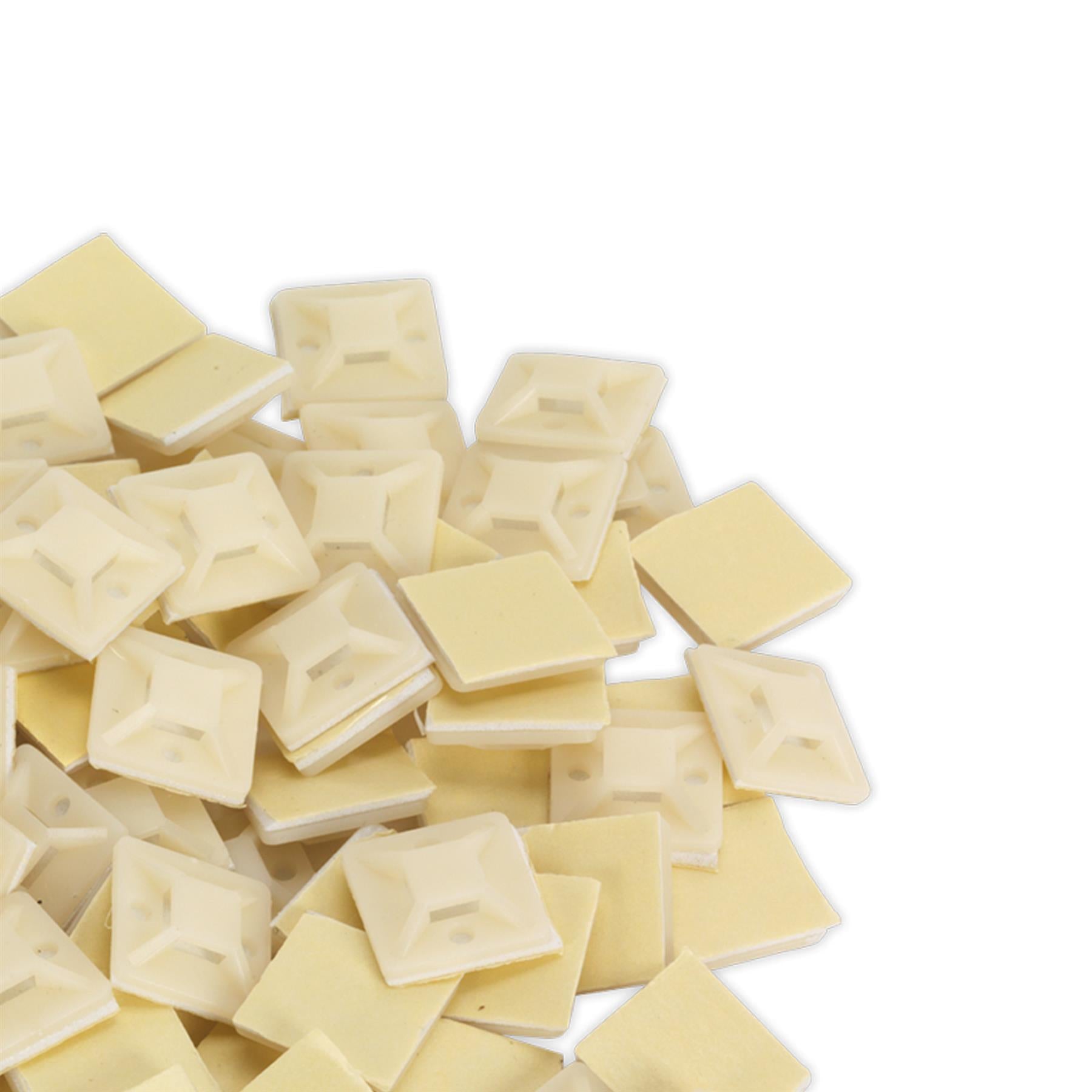 Sealey Self-Adhesive Cable Tie Mount 20 x 20mm White Pack of 100