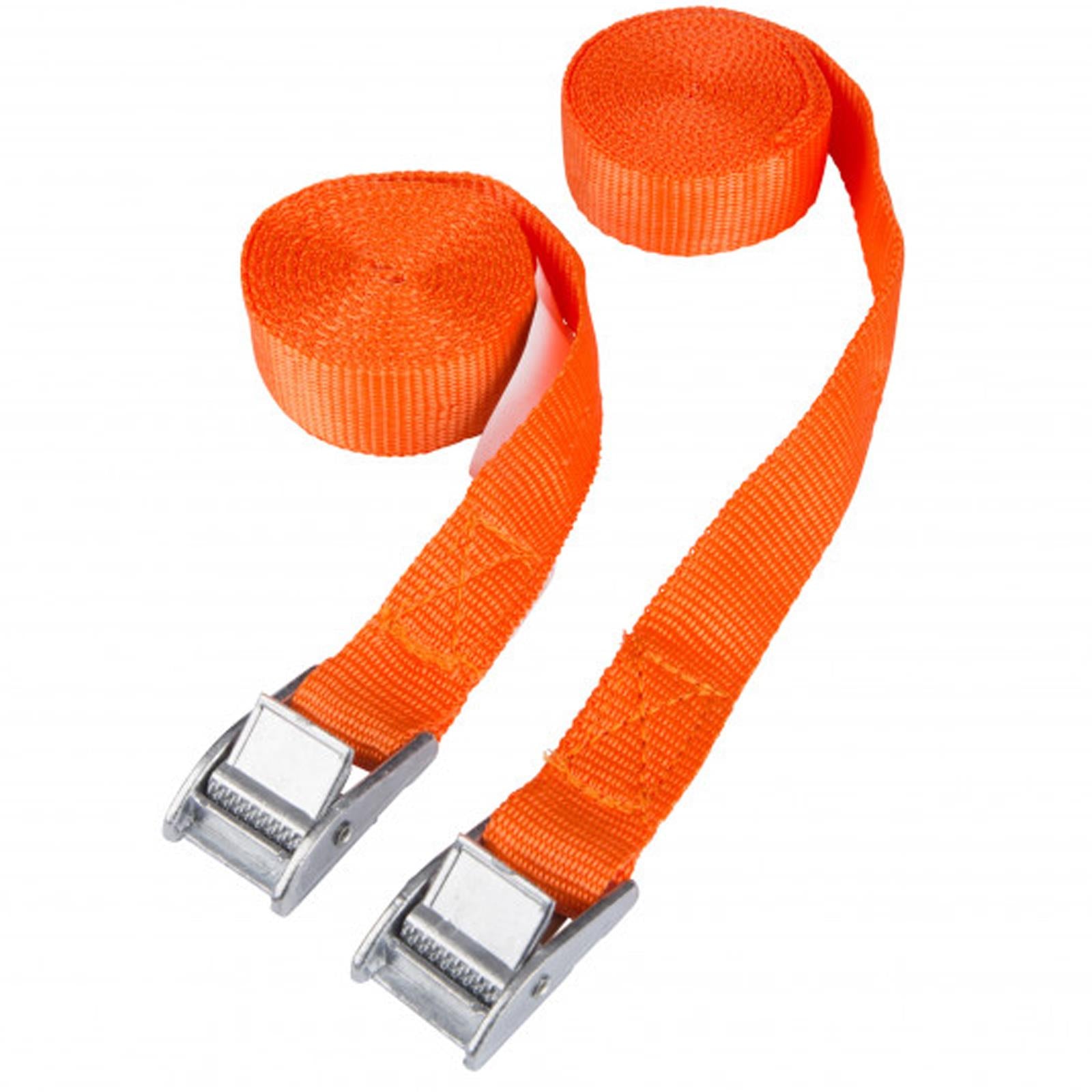 PACK OF 2 CAM BUCKLE TIE DOWN STRAPS ROOF RACK TRAILERS CARGO 25mm x 2.5M Long