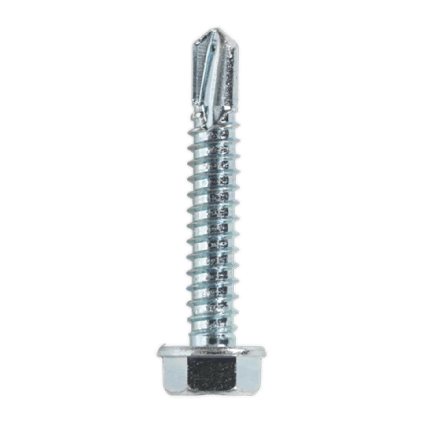 Sealey Self Drilling Screw 6.3 x 38mm Hex Head Zinc Pack of 100