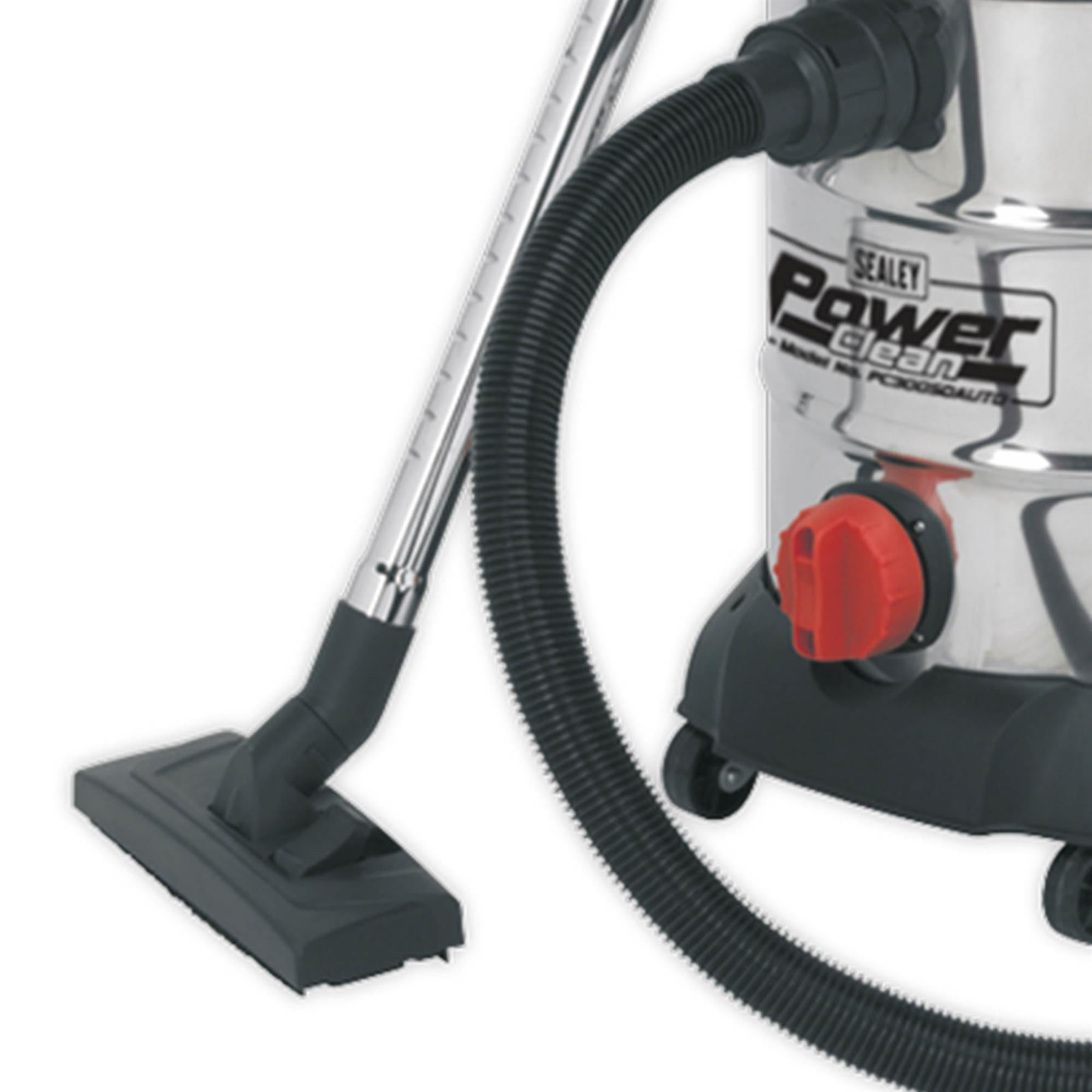 Sealey Vacuum Cleaner Ind 30L 1400W/230V Stainless Drum Auto Start