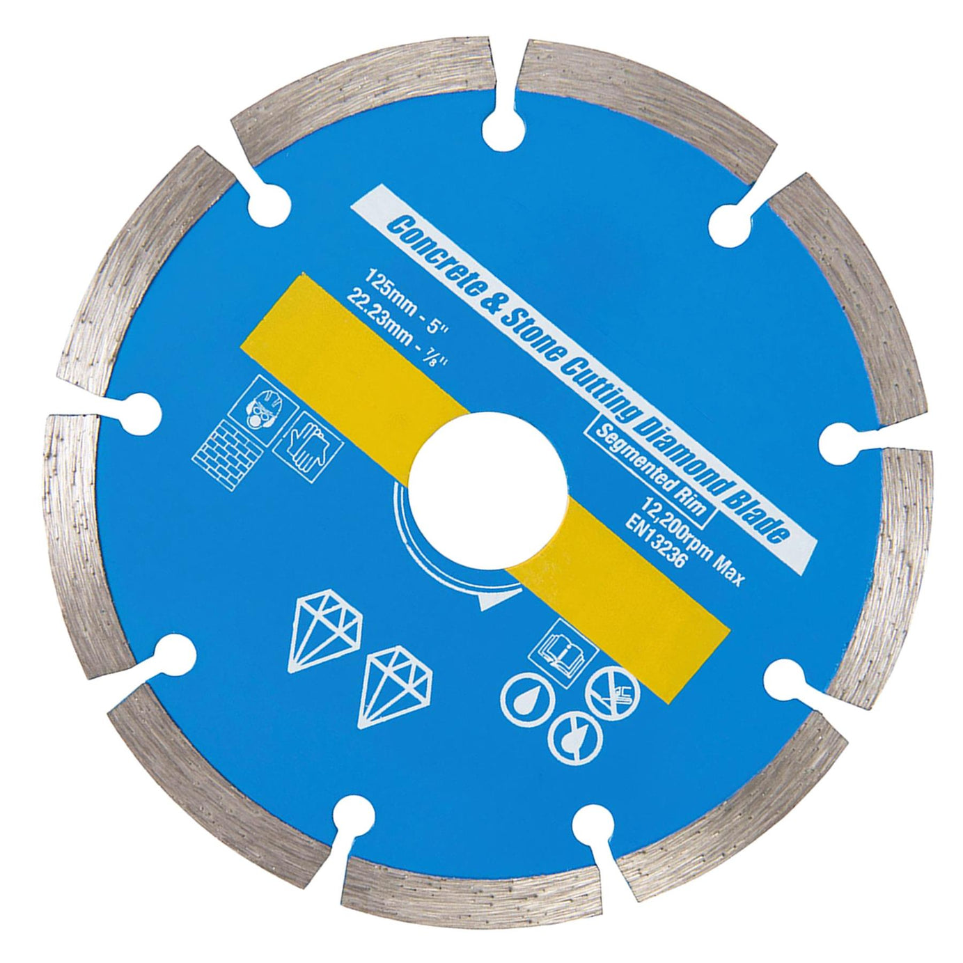 Concrete & Stone Cutting Diamond Blade 125 X 22.2mm - Segmented Rim New