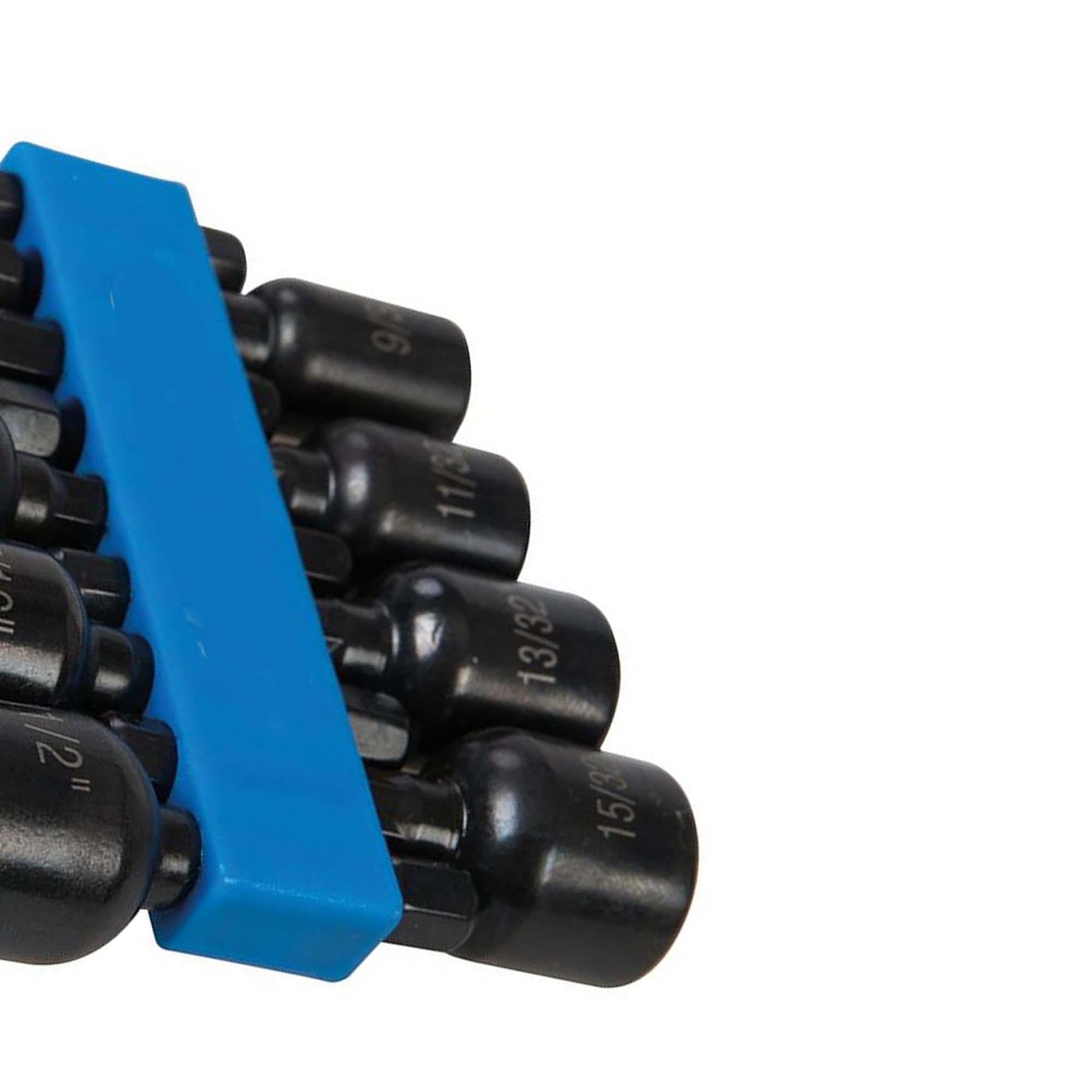 9Pc Hex Magnetic Nut Driver Set 1/4"-1/2" Imperial CR-V Power Drill Bits Drive Socket