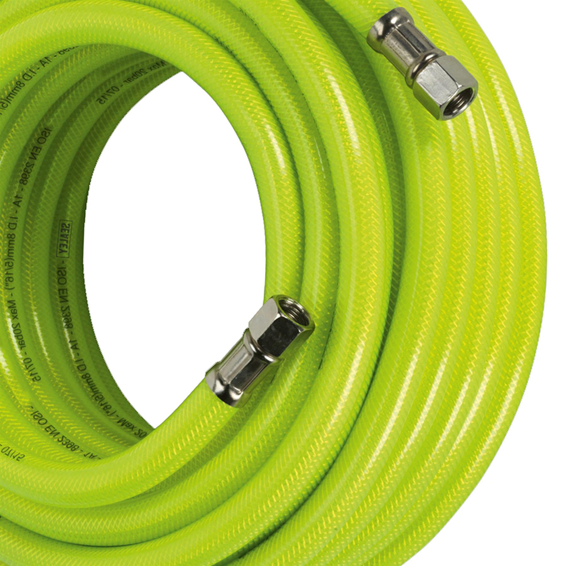 Sealey Air Hose High-Visibility 15m x �8mm with 1/4"BSP Unions