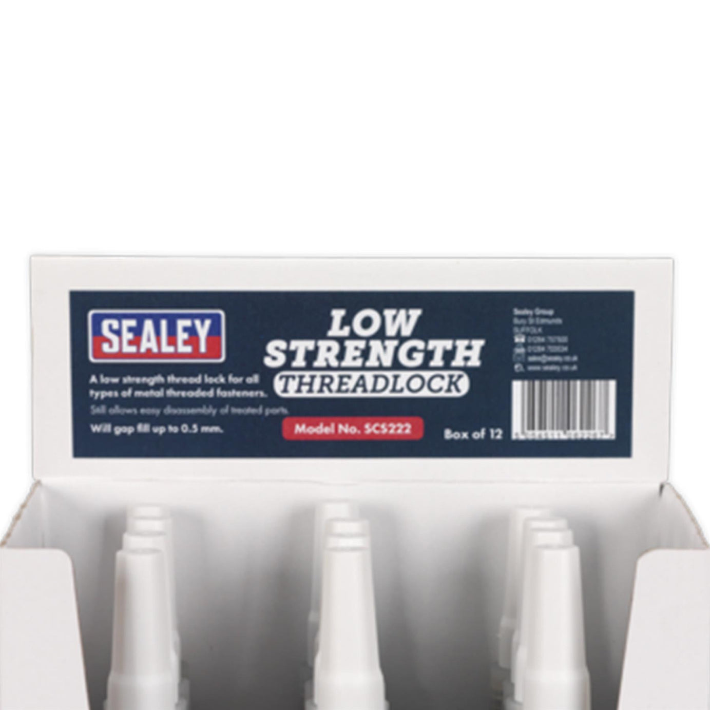 Sealey Thread Lock Low Strength 50ml Pack of 12