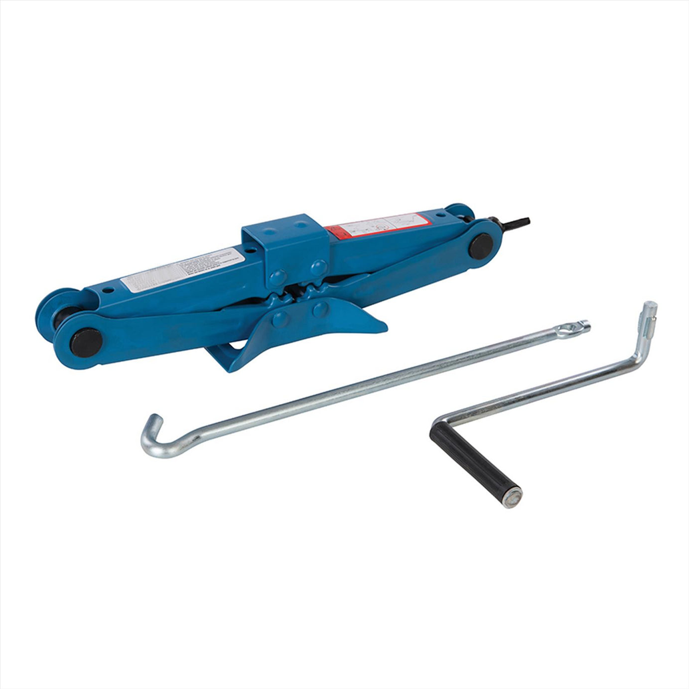 Scissor Jack 1Tonne Powder Coated Zinc Plated Compact Design With Folding Handle