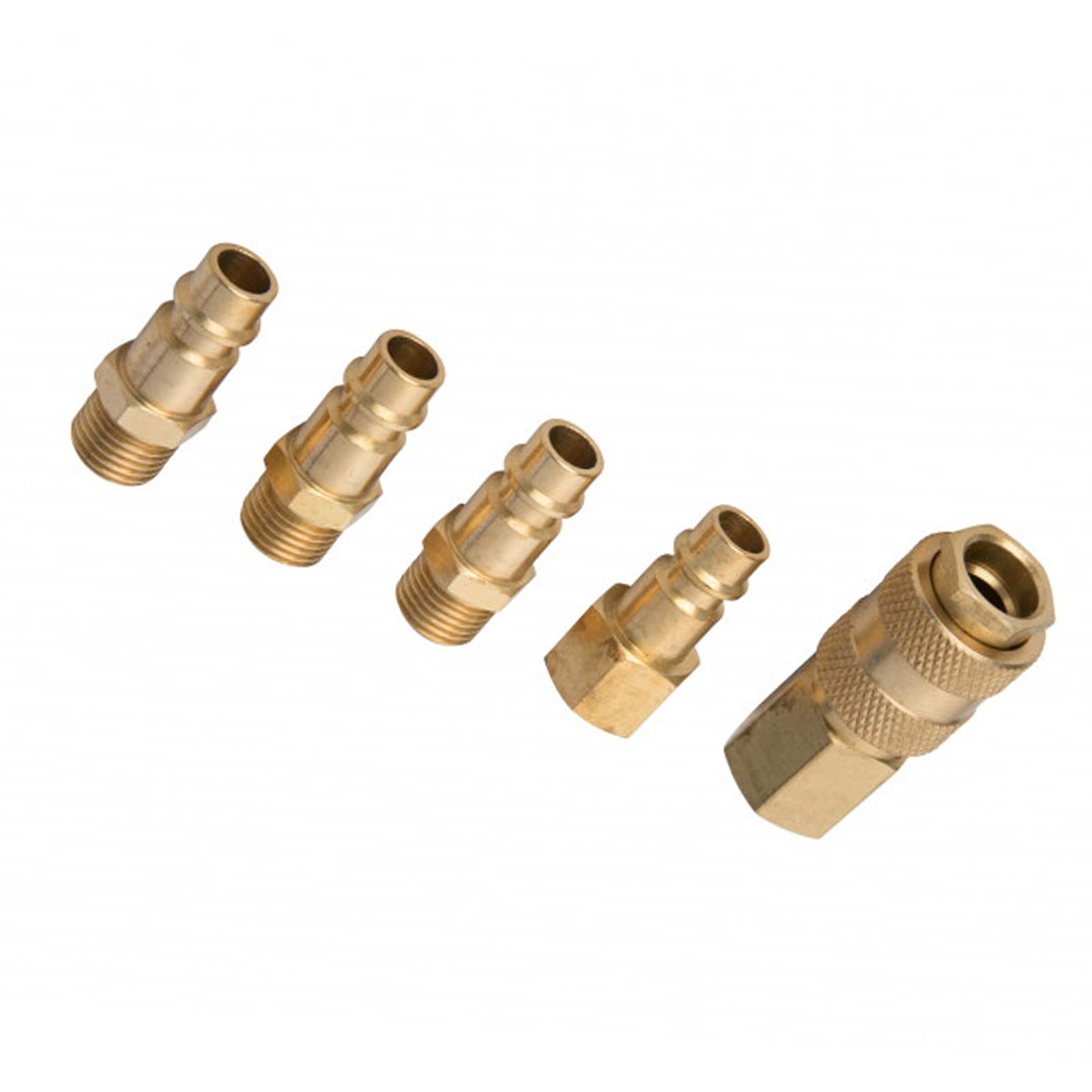 BlueSpot 5Pce Brass Air Fittings (BSP) Corrosion Resistant For 1/4" BSP Air Hose