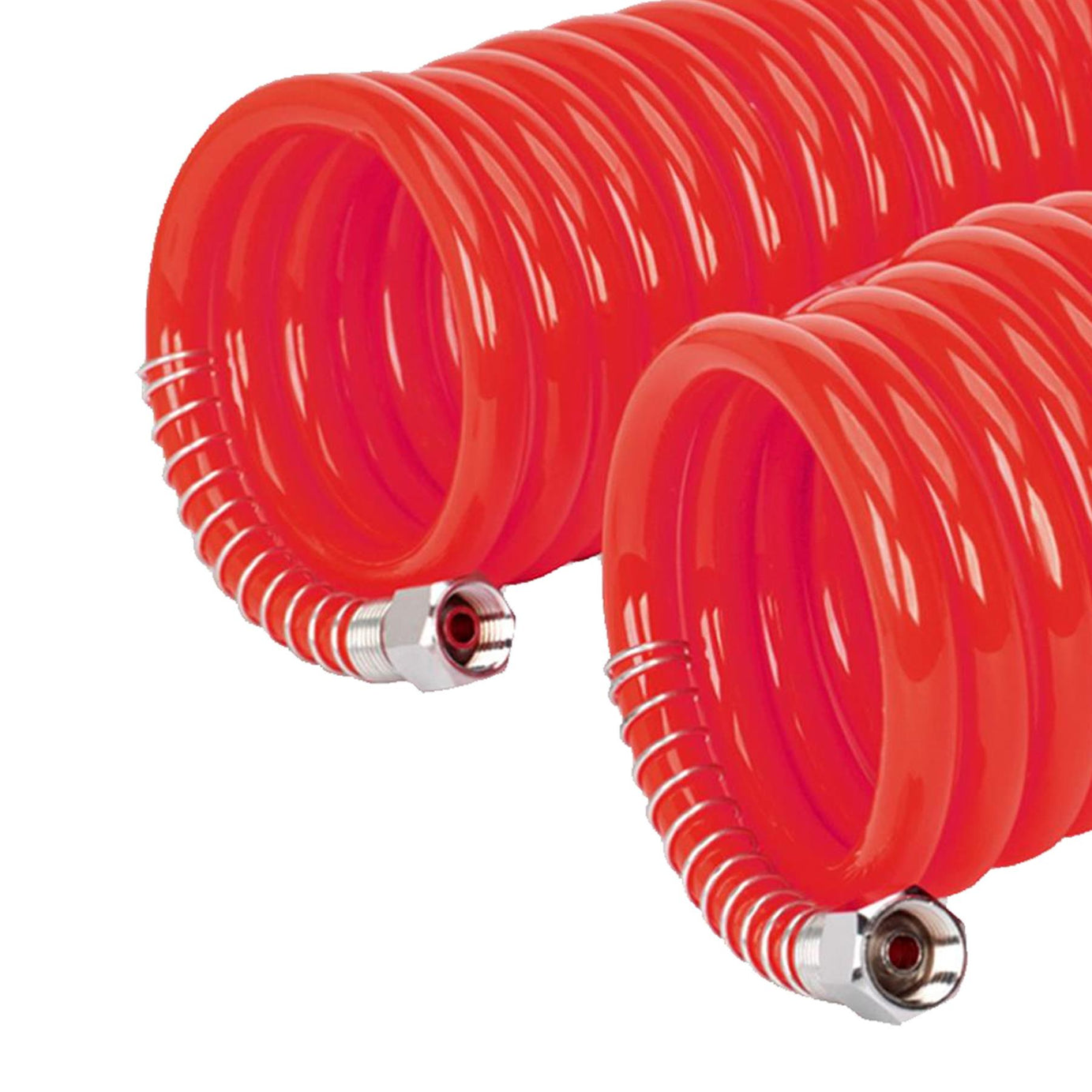 Sealey PU 10m x Ø6mm Coiled Air Hose Polyurethane Recoil with 1/4"BSP Unions