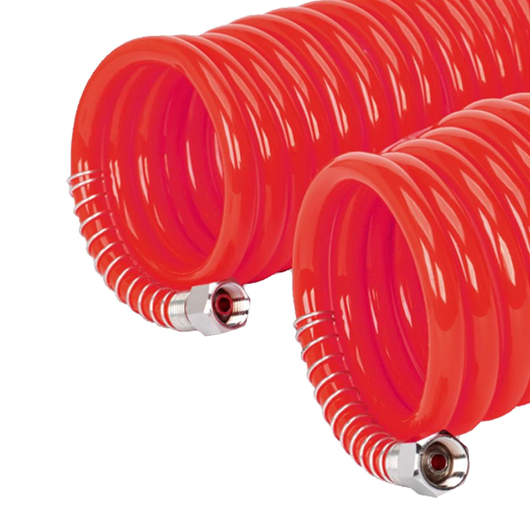 Sealey PU 10m x Ø6mm Coiled Air Hose Polyurethane Recoil with 1/4"BSP Unions