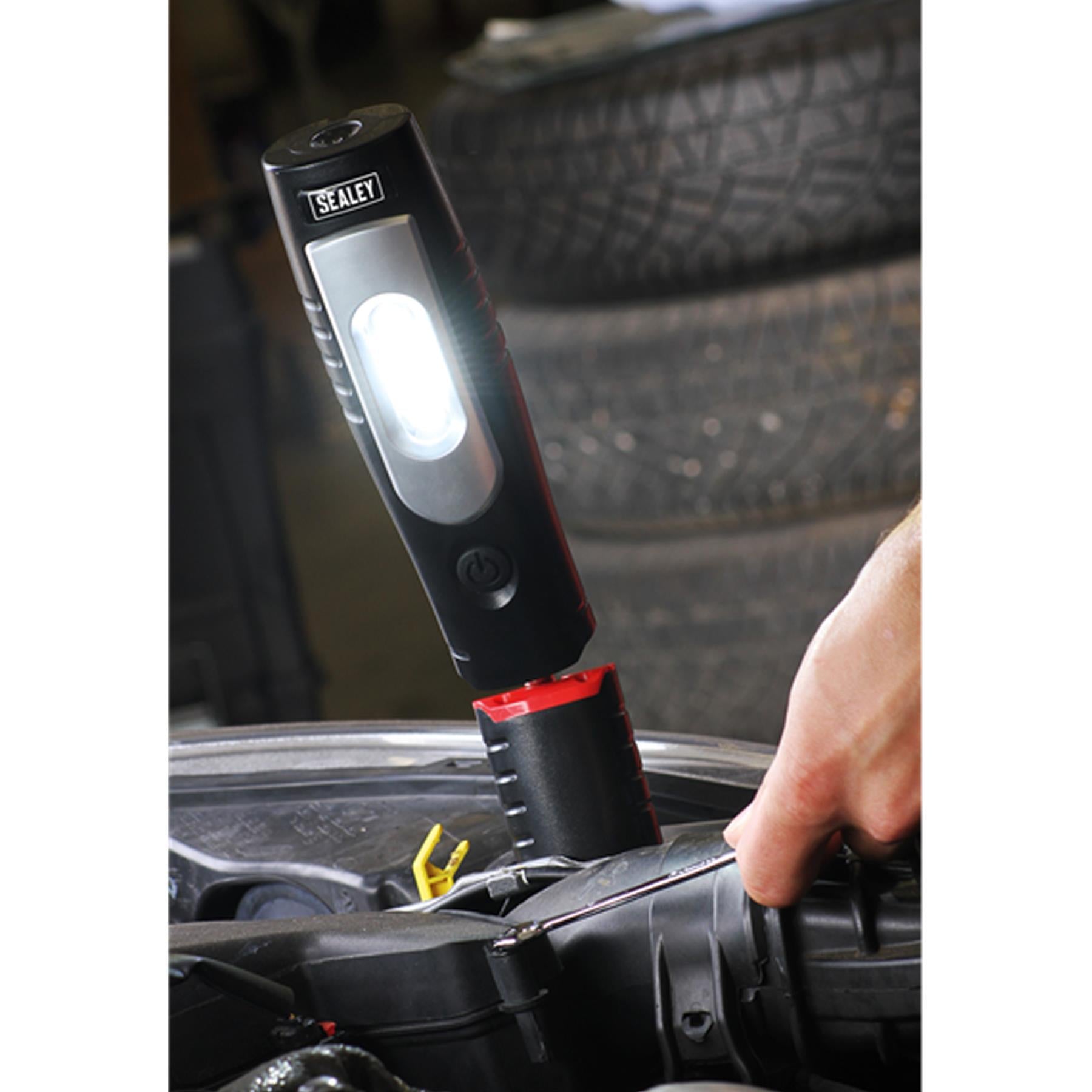 Sealey Rechargeable 360 Inspection Light 7 SMD & 3W SMD LED Black
