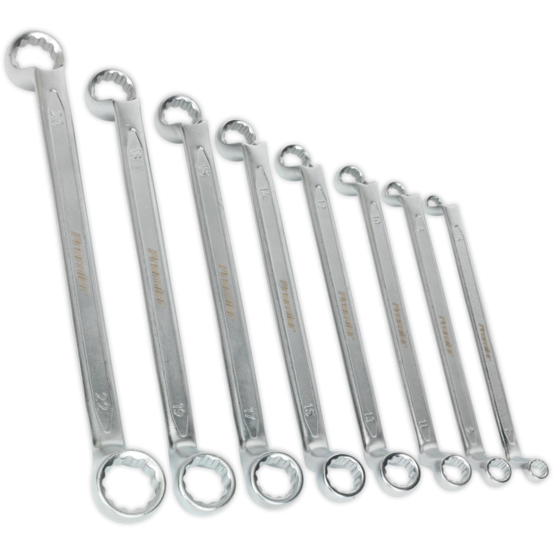 Sealey Offset Double End Ring Spanner Set 8pc Metric