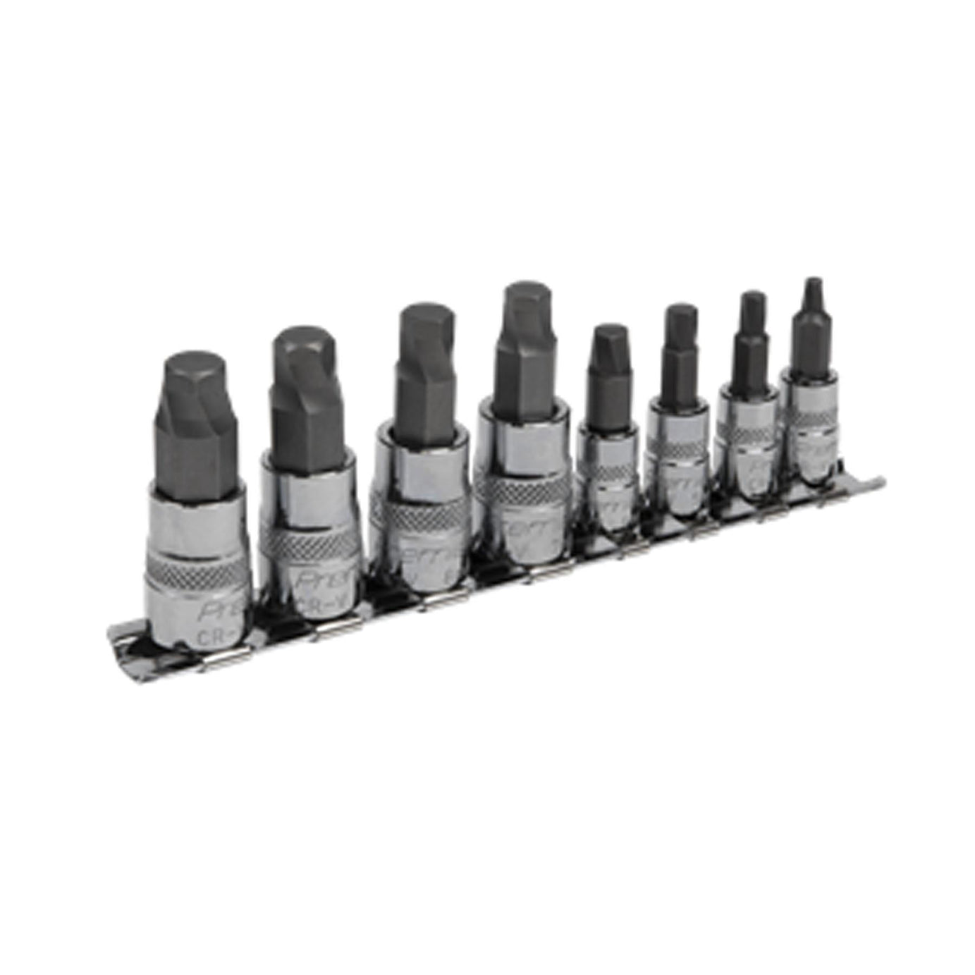 Sealey Hex Socket Bit Set Lock-On 8pc 1/4" & 3/8"Sq Drive Metric