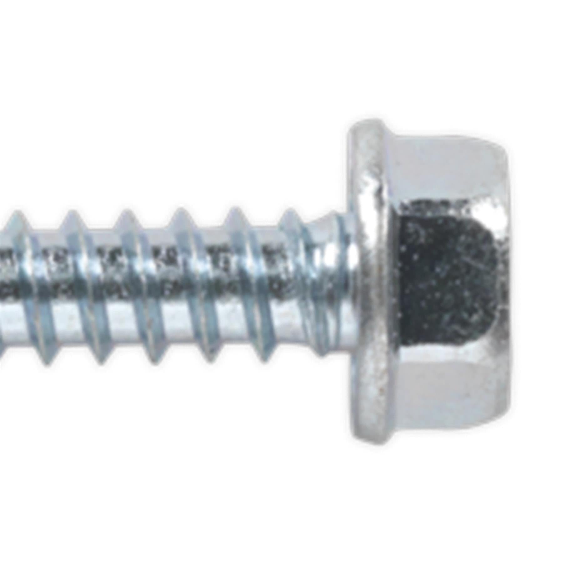 Sealey Self Drilling Screw 4.2 x 25mm Hex Head Zinc Pack of 100