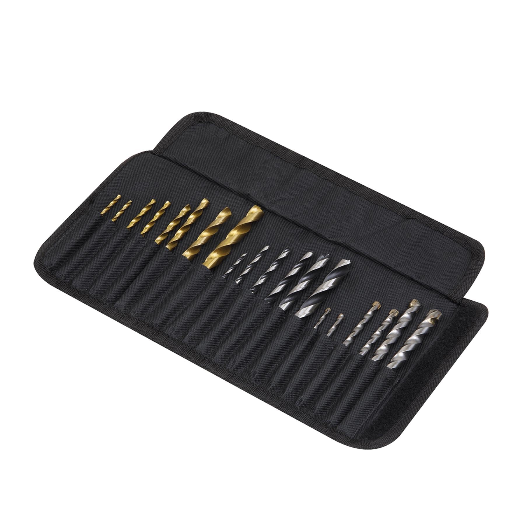 Sealey 20pc Drill Bit Set 1/4" Hex Shank Assorted HSS Coated/ Wood/ Masonry