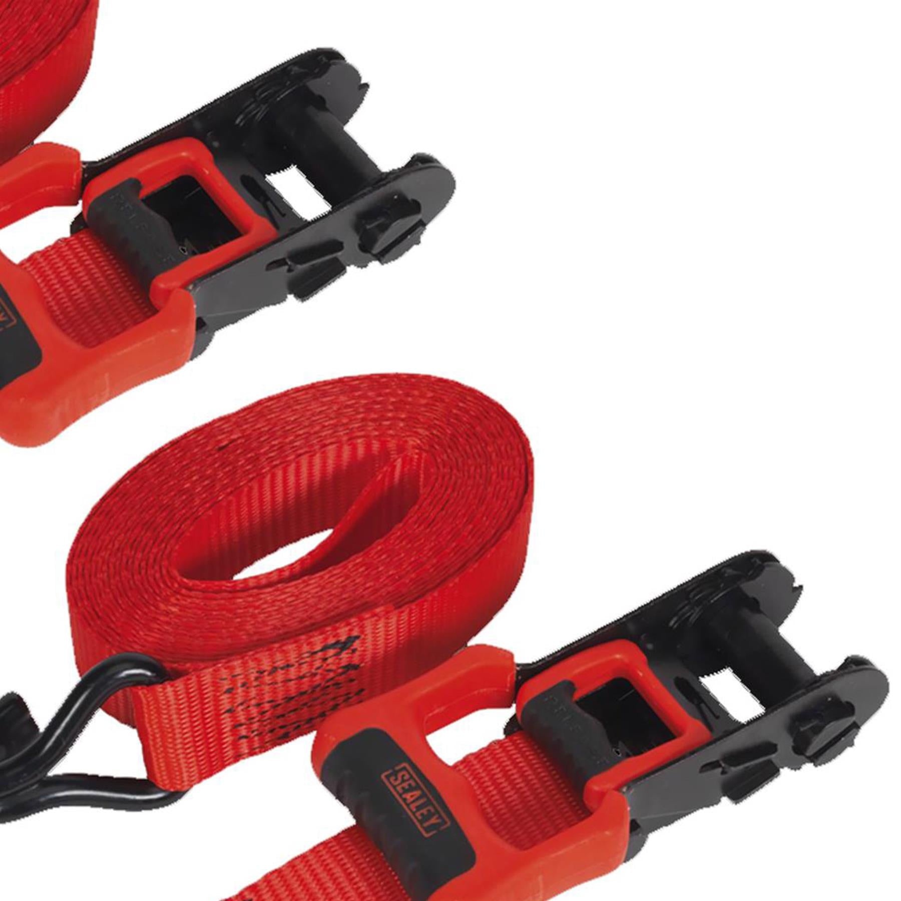 Sealey Ratchet Tie Down 32mmx4.9m Poly Web 1200kg - 1 Pair