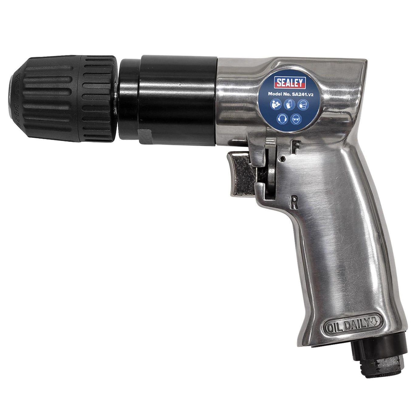 Sealey Air Drill Ø10mm Reversible with Keyless Chuck