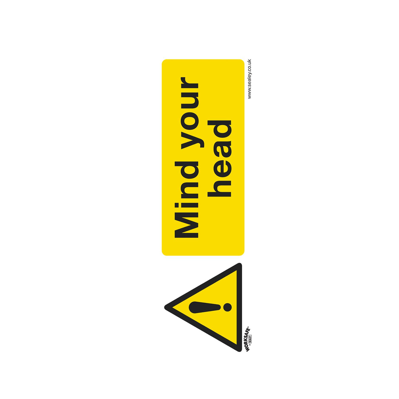 Sealey Safety Sign - Mind Your Head - Self-Adhes. - Pack of 10