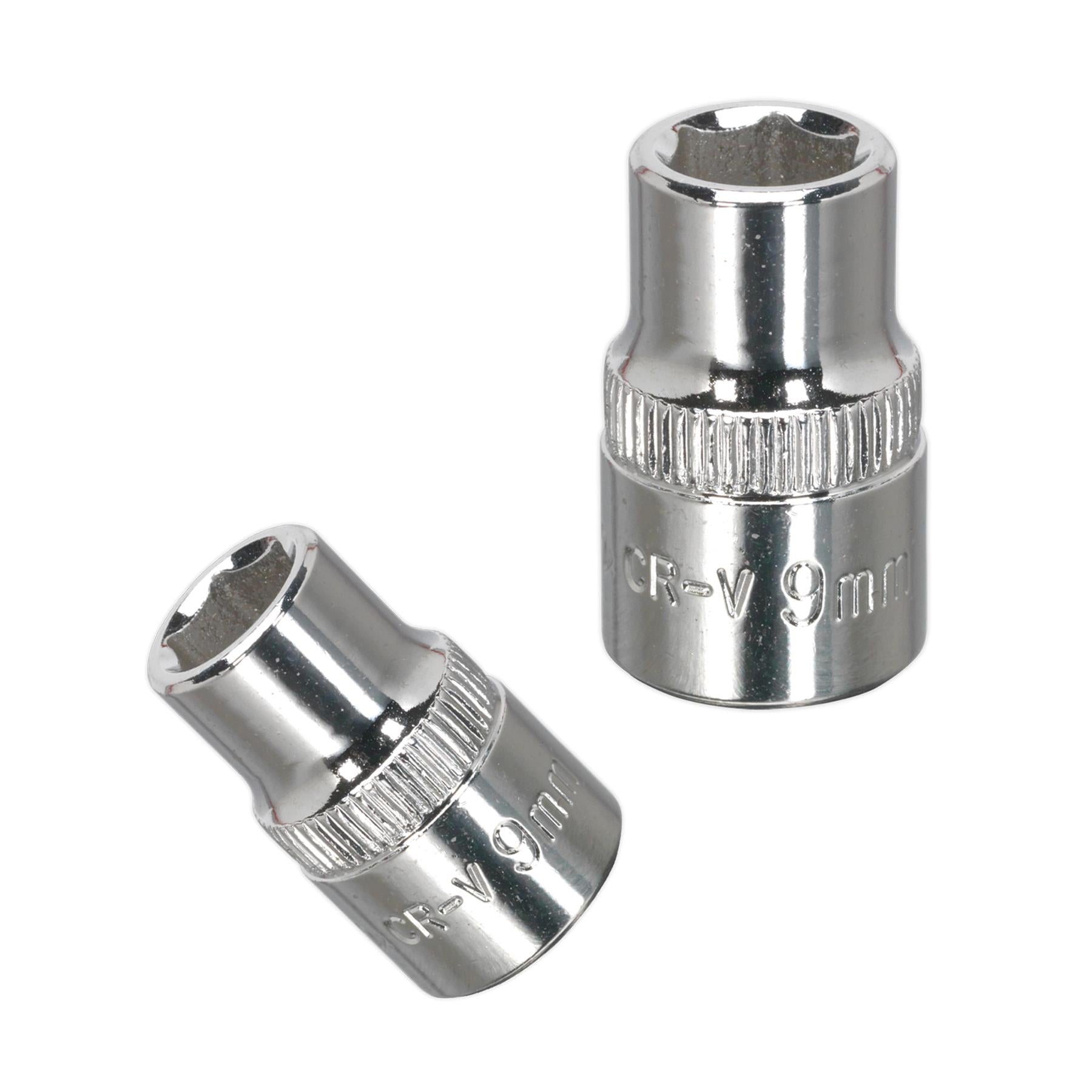 Sealey WallDrive Socket 9mm 3/8"Sq Drive Fully Polished