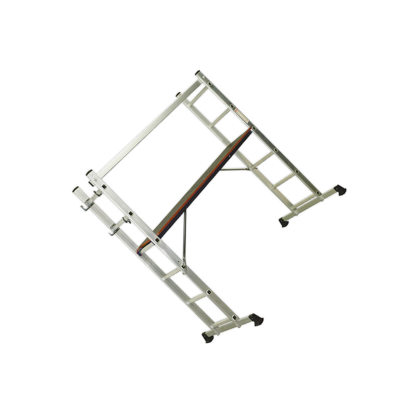 Sealey Aluminium Scaffold Ladder 4-Way EN 131 Used As Extending, Single, Step Or Complete Scaffolding Unit