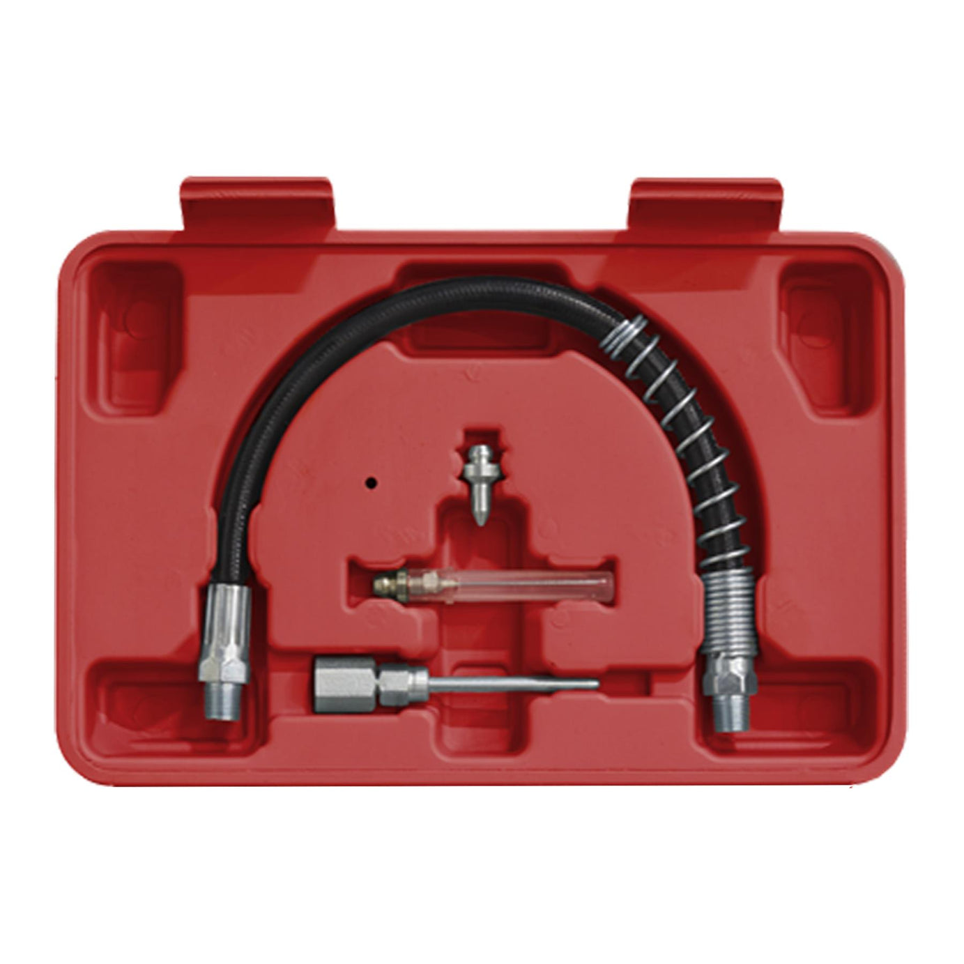 Sealey Manual Grease Gun Adaptor Kit Couplers Nozzles & Flexible Hose 12pc Set