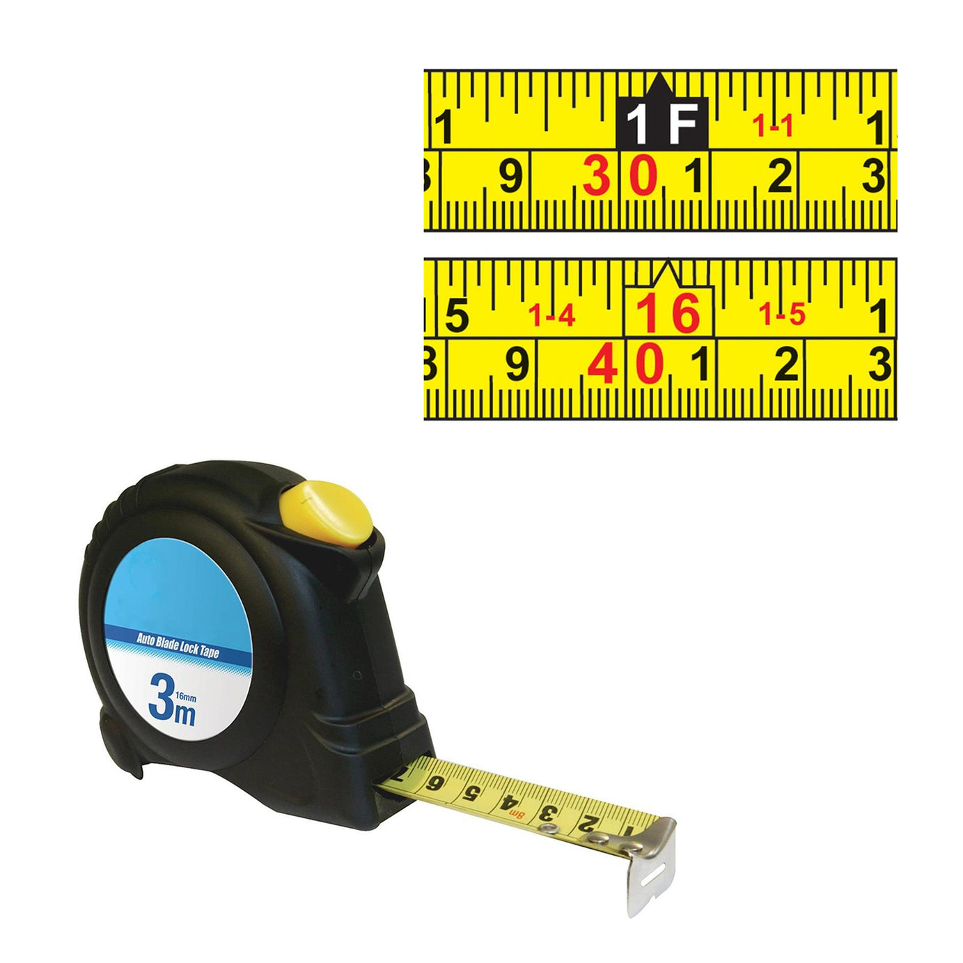 Metric & Imperial Auto Blade Lock Tape Scratch-Resistant Nylon Coated 3m x 16mm