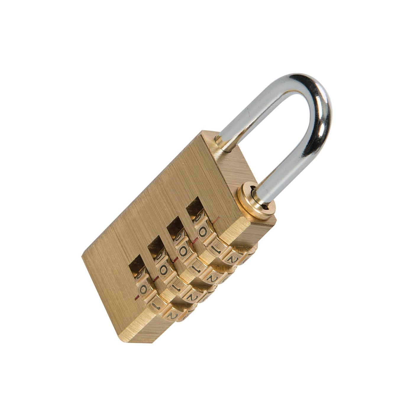 4-Digit Combination Padlock Brass W X H X Th: 29 X 49 X 12mm Solid Brass