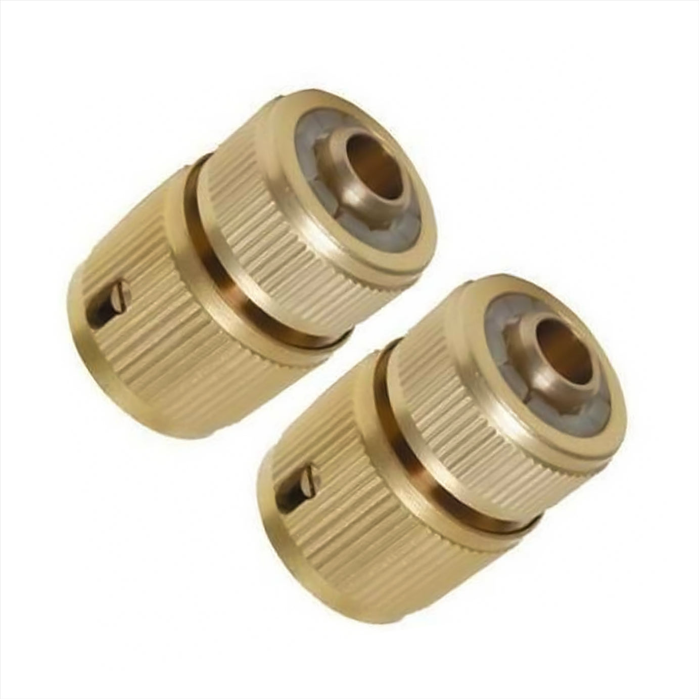 3 Piece Brass Hose Tap Fitting Connecter Set Auto Stop For Gardening Plumbing