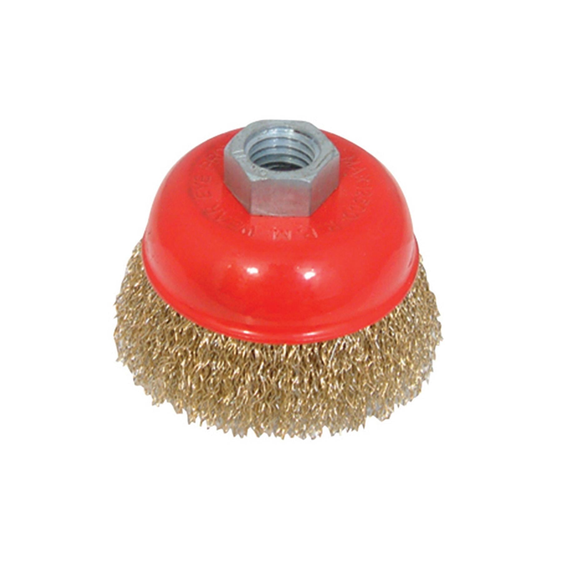 Brassed Steel Crimp Cup 75mm Wire Brush Rust Removal Professional Tool