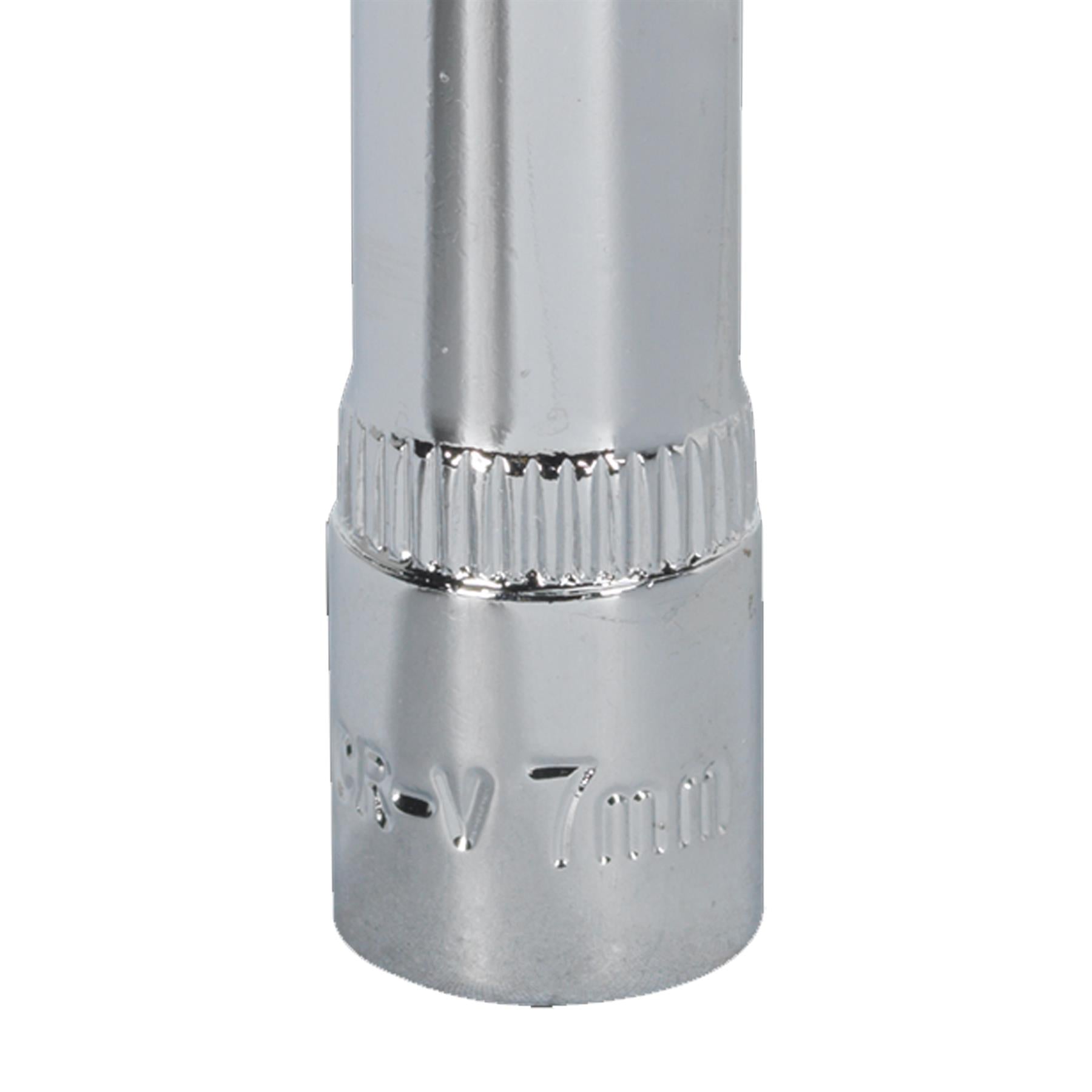 Sealey WallDrive Socket 7mm Deep 1/4"Sq Drive Fully Polished