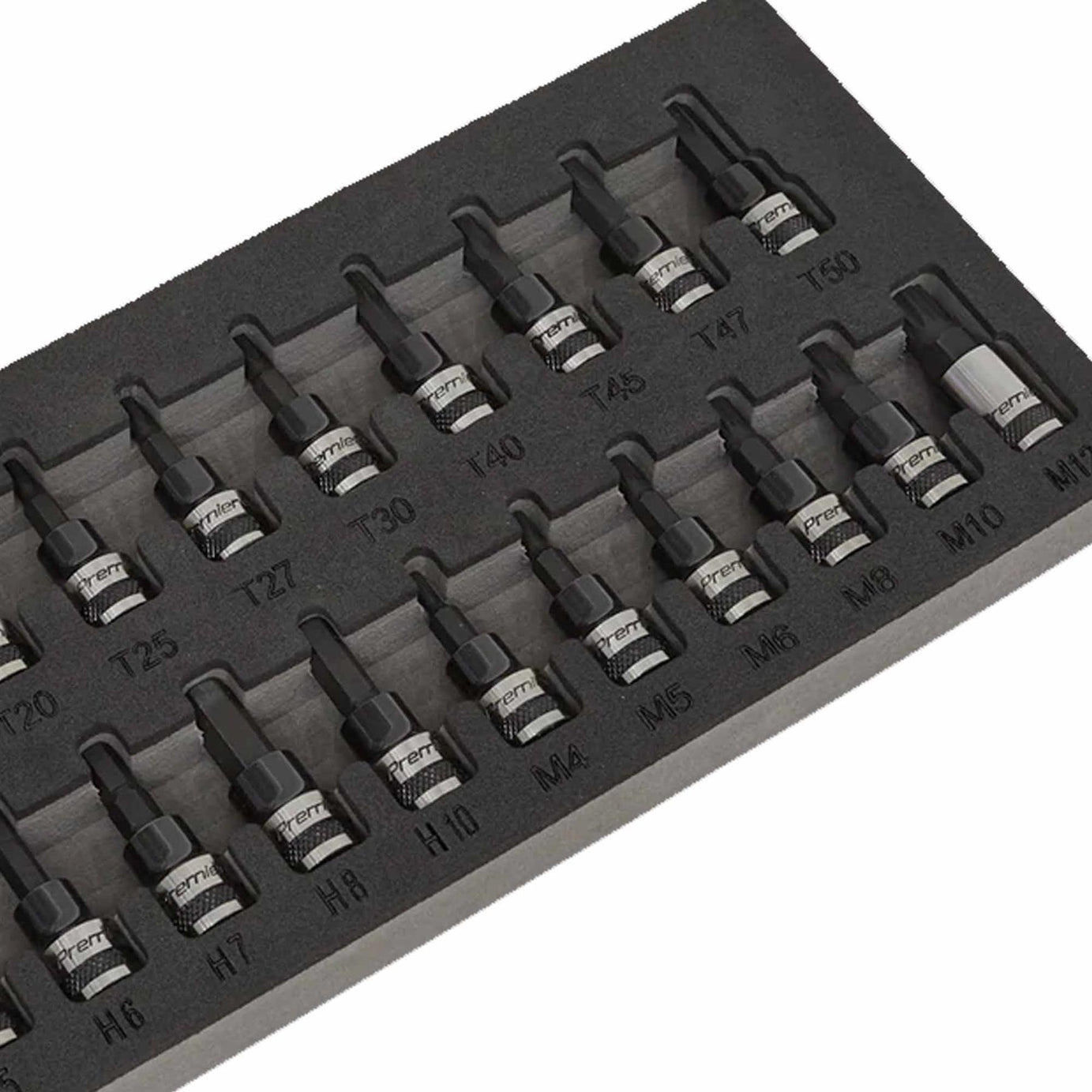 Sealey TRX-Star/Hex/Spline Socket Bit Set 22pc 3/8"Sq Dr Blk Series