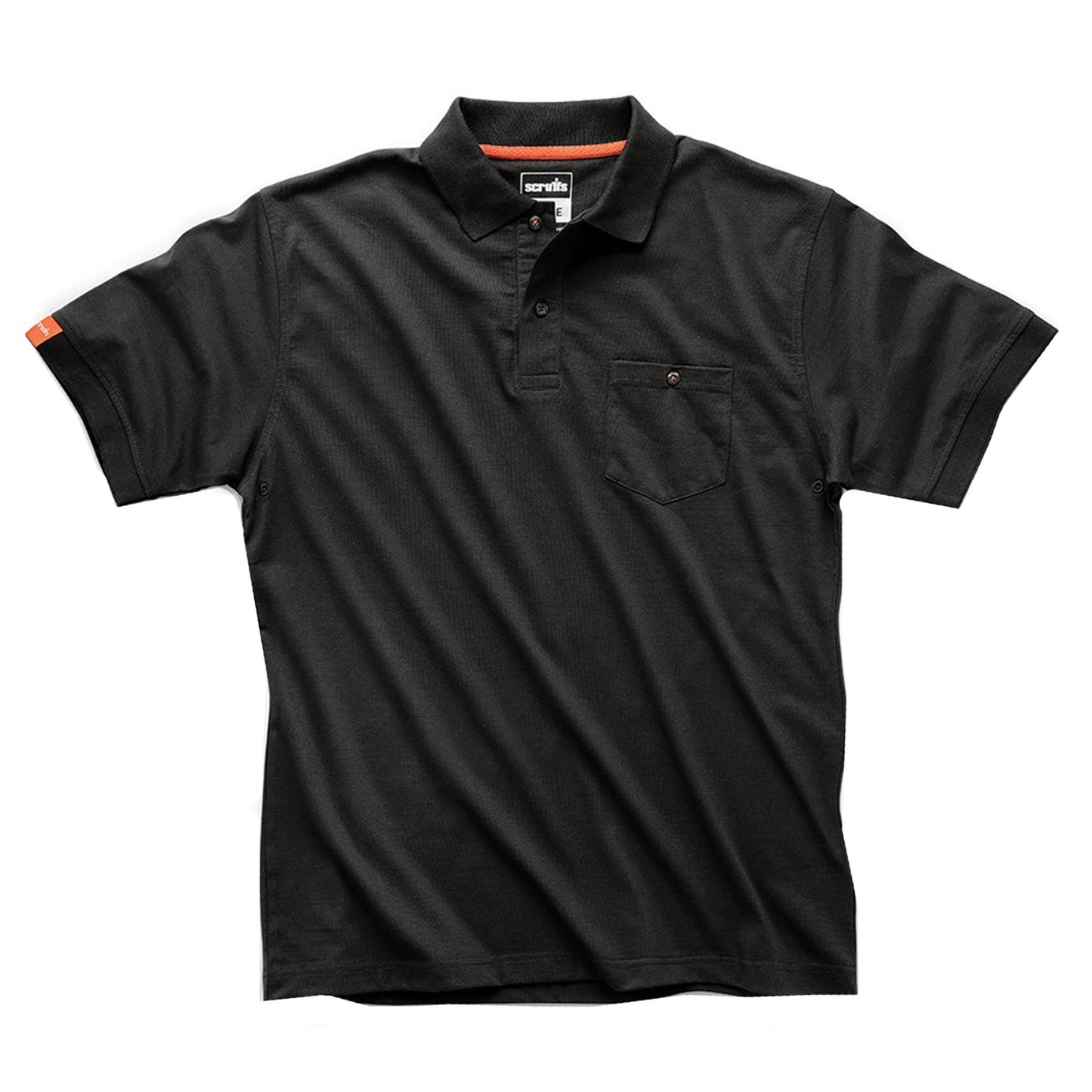 Scruffs Eco Polo Top Work Shirt Black XL | Short Sleeve Workwear