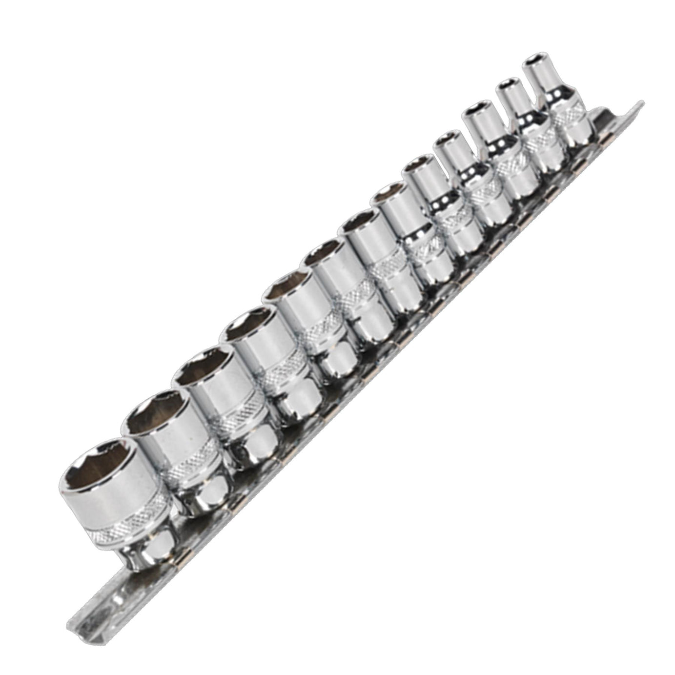 Sealey Lock-On Socket Set 1/4" Sq Dr 13pc 4 -14mm 6pt Metric Long Reach