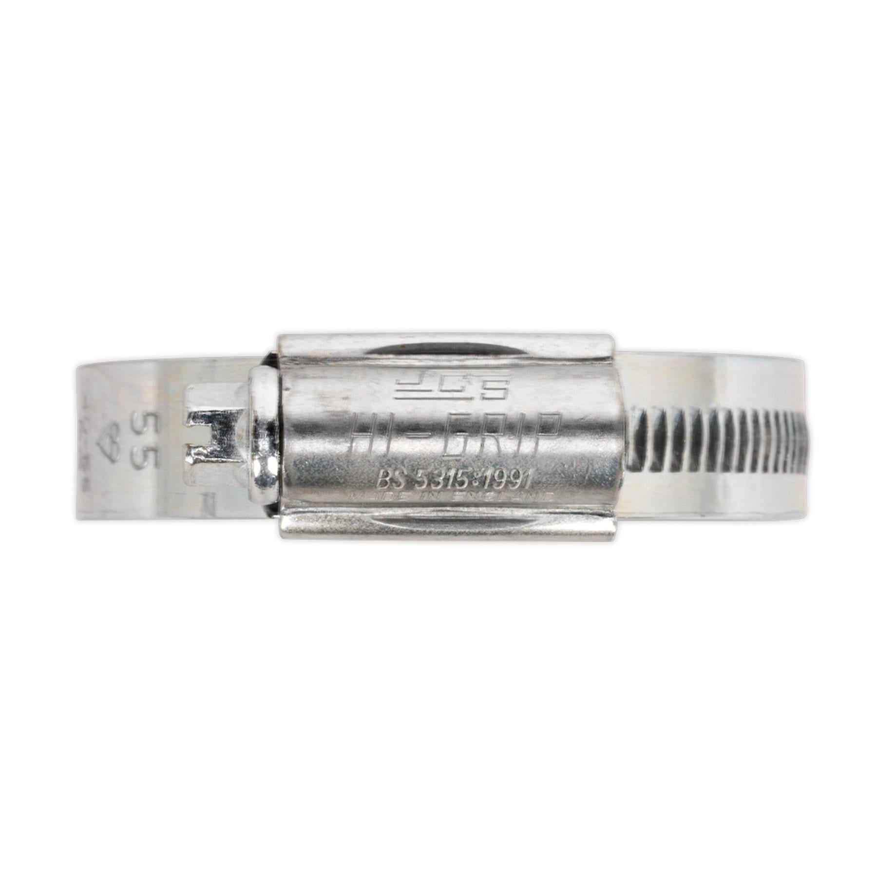 Sealey Hi-Grip Hose Clips Zinc Plated Ø22-30mm Pipe Clamps Worm Drive HCJ1A