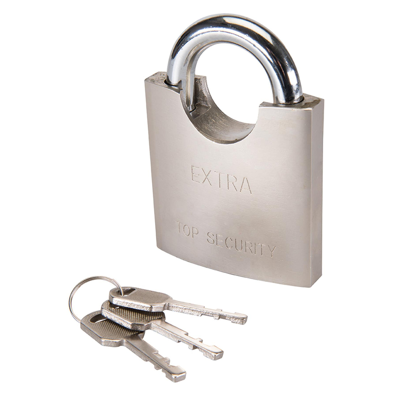 Shrouded Padlock 70mm Security Safety Burglar Chrome-Plated Steel Body & Shackle