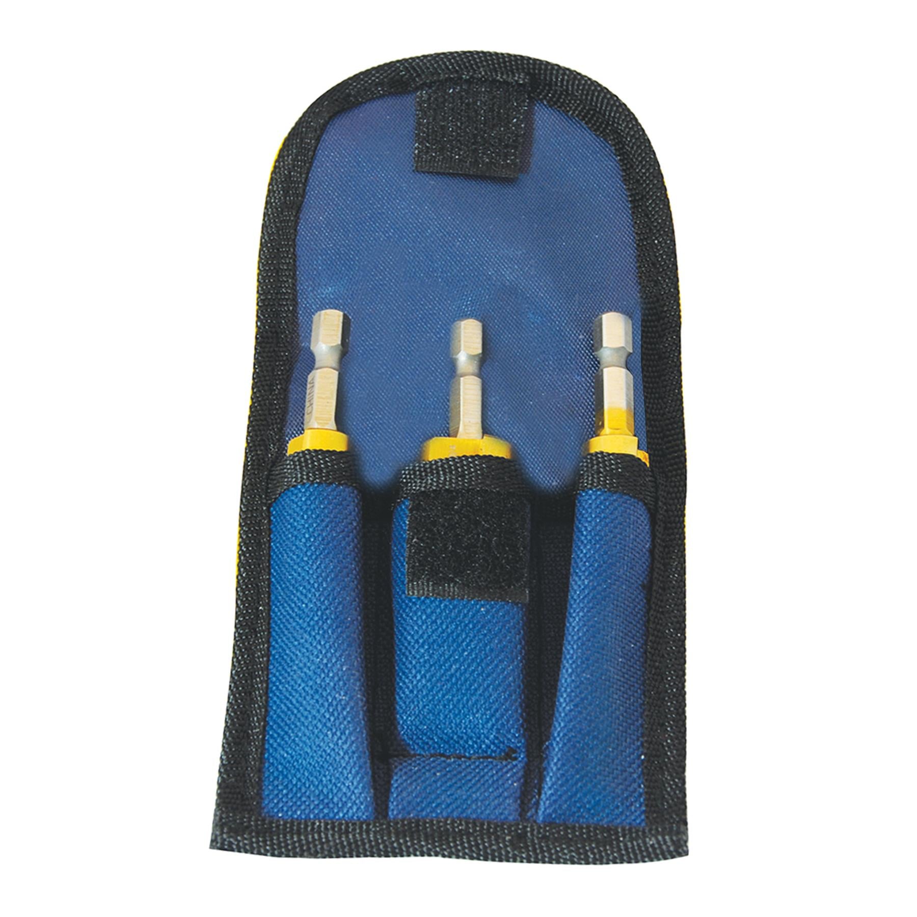 3Pce Titanium-Coated Hss Step Drill Bits Set - DIY Tools With Storage Wallet