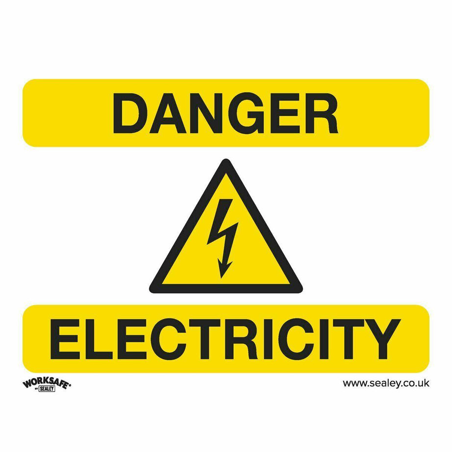 Warning Safety Sign - Danger Electricity - Self-Adhesive Vinyl