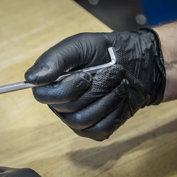 Sealey Black Diamond Grip Extra-Thick Nitrile Powder-Free Gloves Large - Pack of 50
