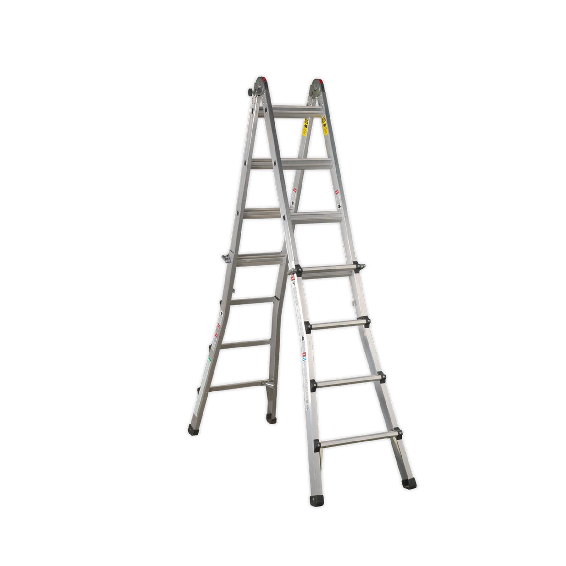 Sealey Aluminium Telescopic Ladder 4-Way EN 131 Adjustable Height