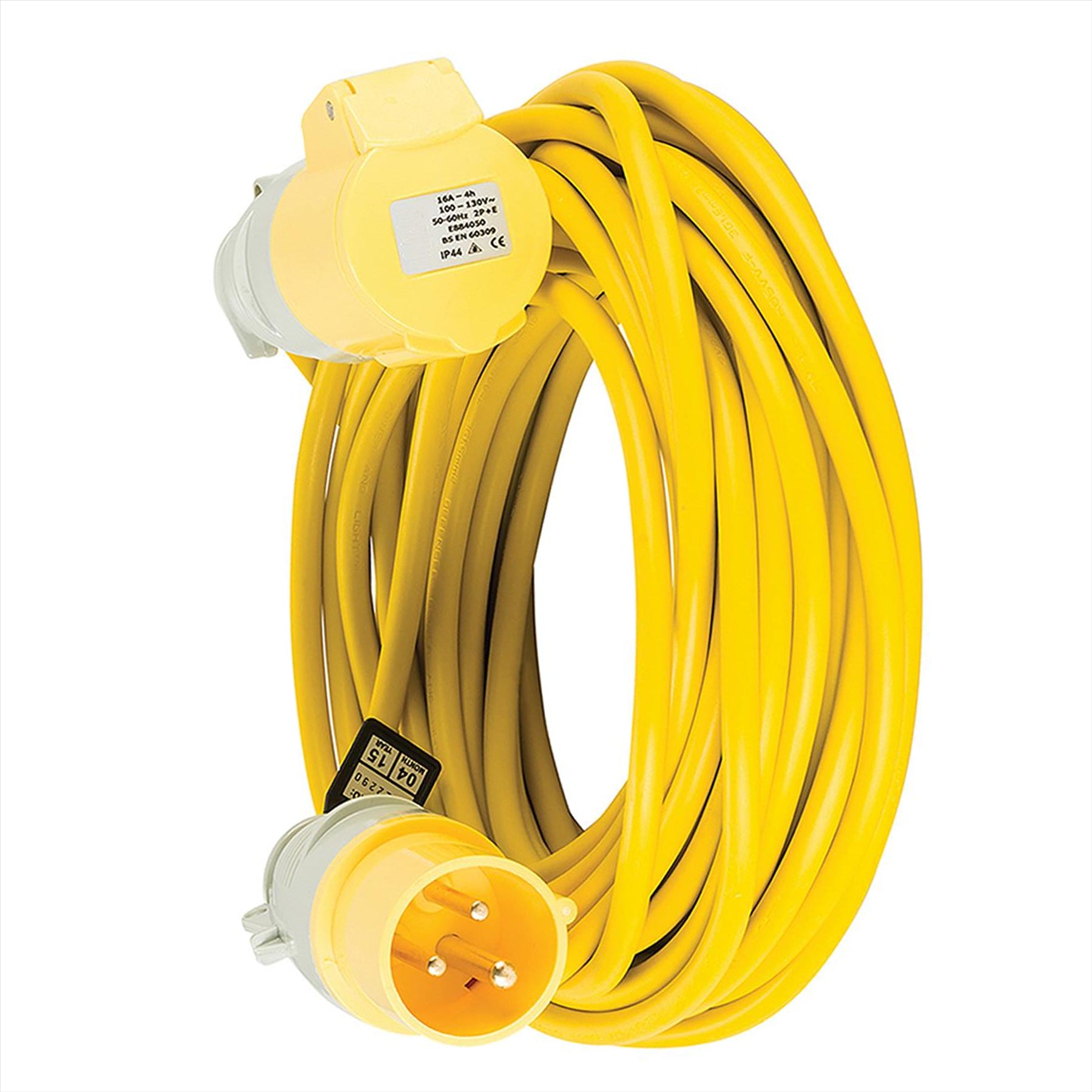 Defender Extension Lead Yellow 2.5mm2 16A 14m 110V