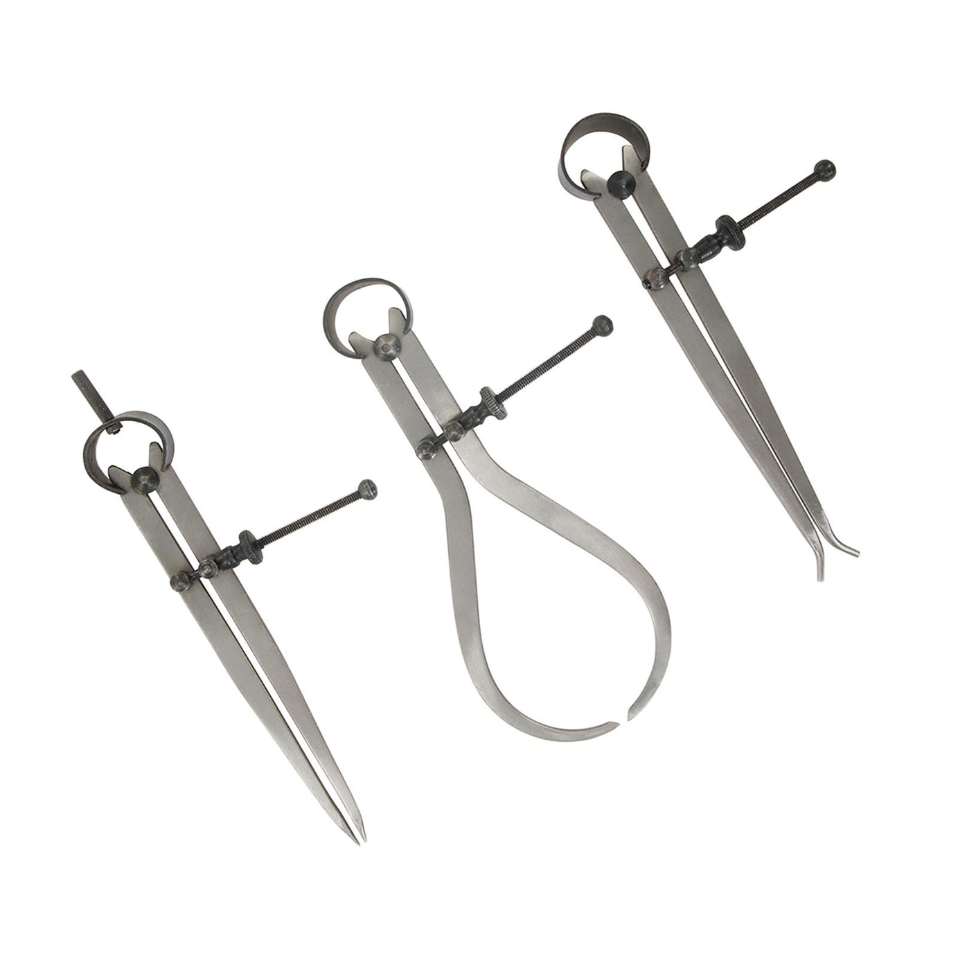 3Pce Spring Calipers Set Measuring Internal External Divider Woodwork New