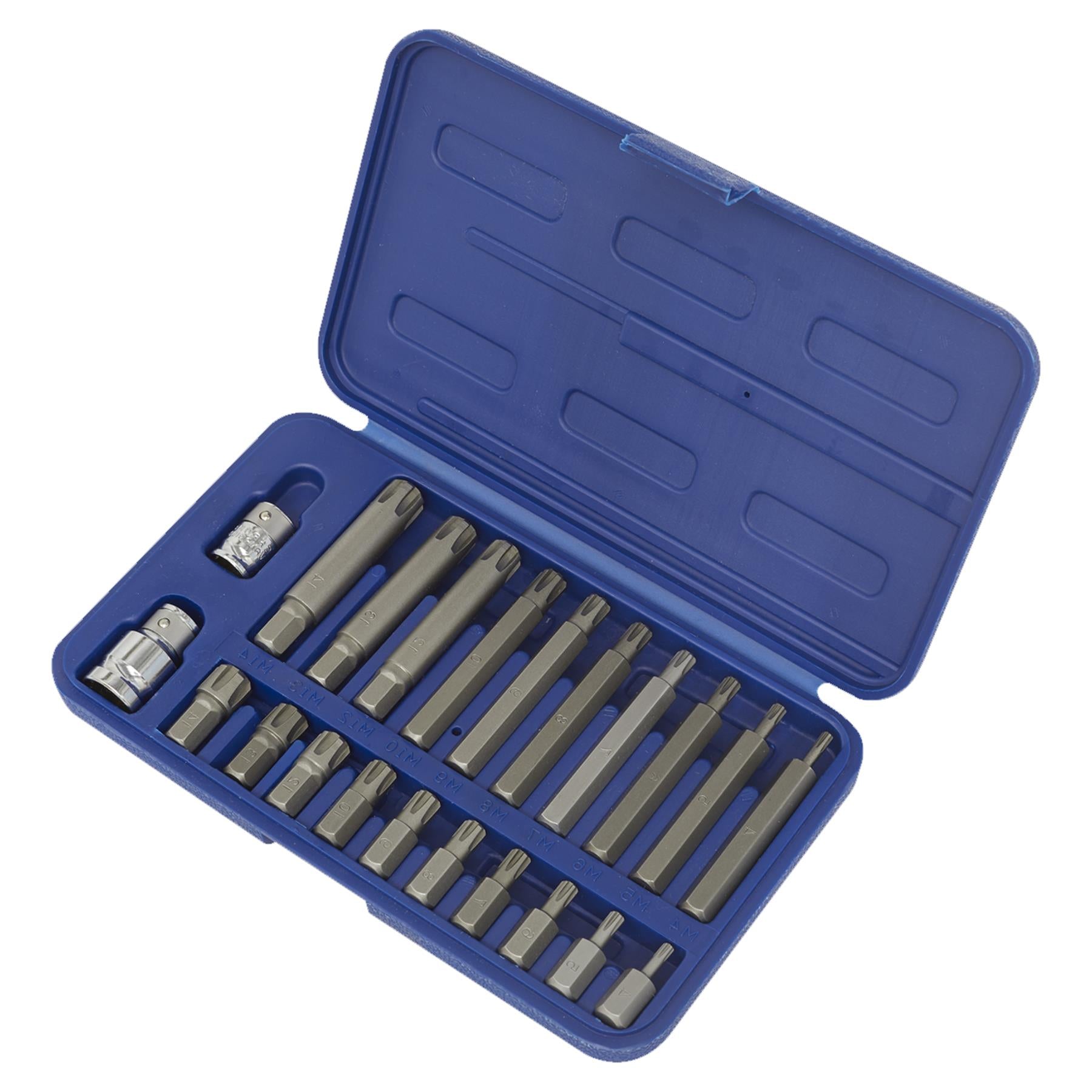 Sealey Ribe Bit Set 22pc 3/8" & 1/2"Sq Drive