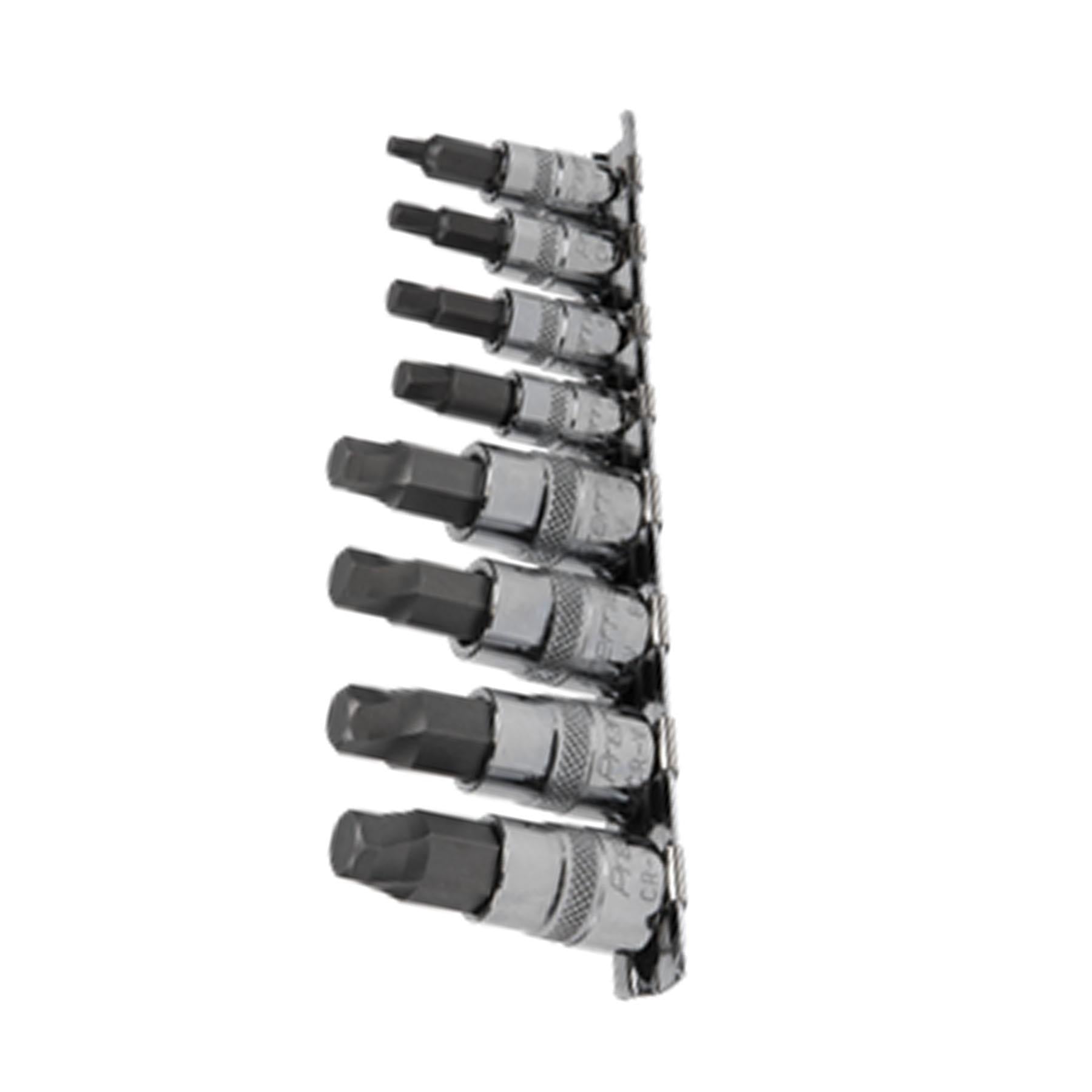 Sealey Hex Socket Bit Set Lock-On 8pc 1/4" & 3/8"Sq Drive Metric