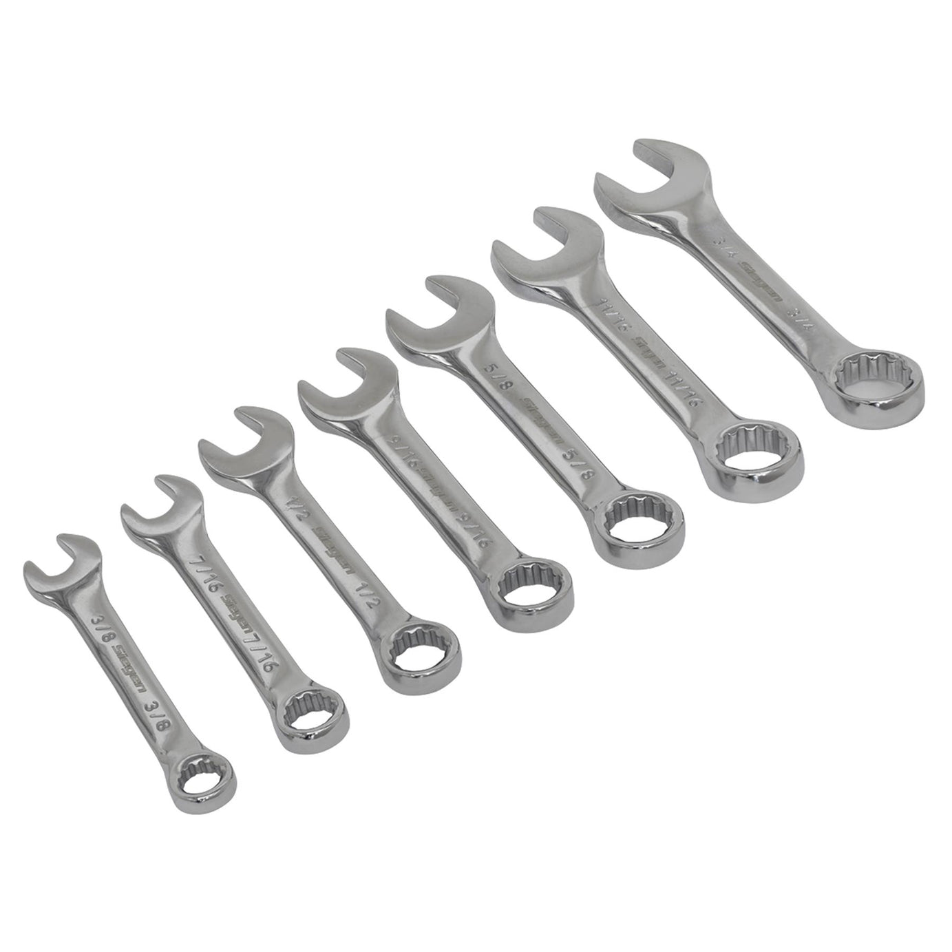 Sealey Combination Spanner Set 7pc Stubby Imperial