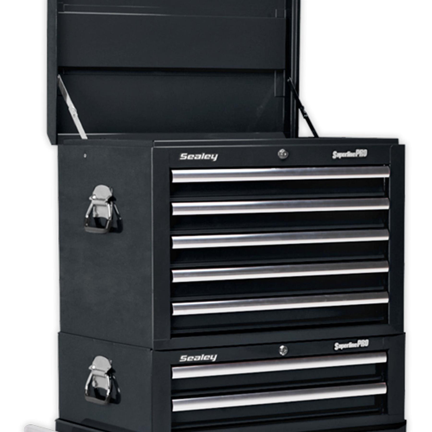 Sealey Topchest, Mid-Box & Rollcab Combination 14 Drawer - Black