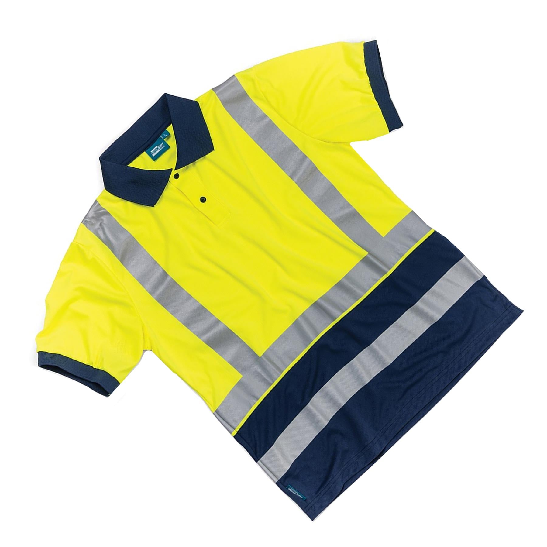 Tough Grit Hi-vis 2-tone Polo Shirt High Visibility Reflective Tape Safety XL