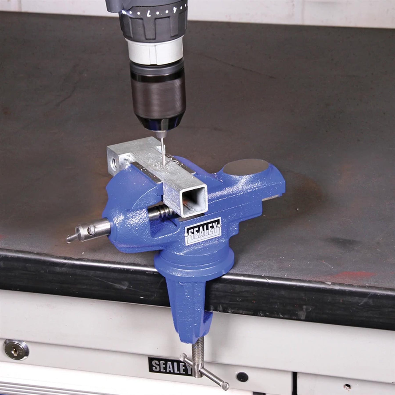 Sealey 50mm Swivel Base Baby Vice Model Making Bench Table Fix Clamp Small DIY