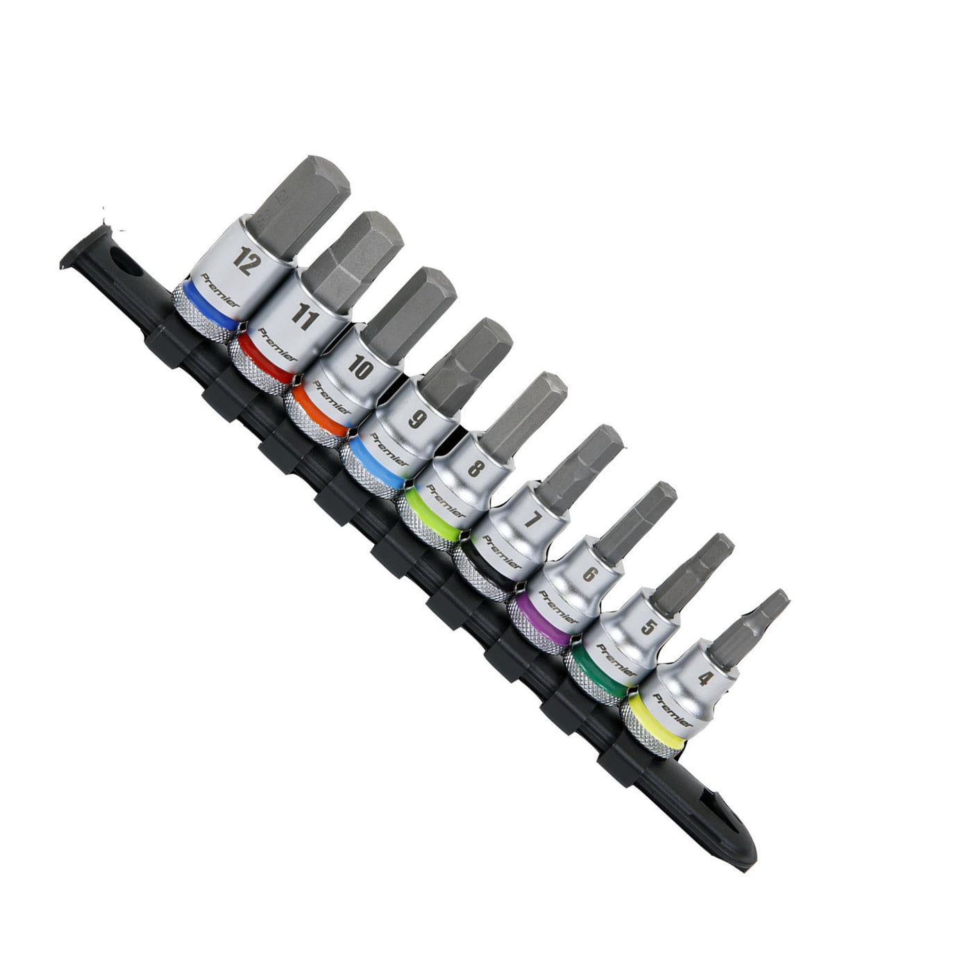 Sealey Hex Socket Bit Set 9pc 3/8"Sq Drive  - Platinum