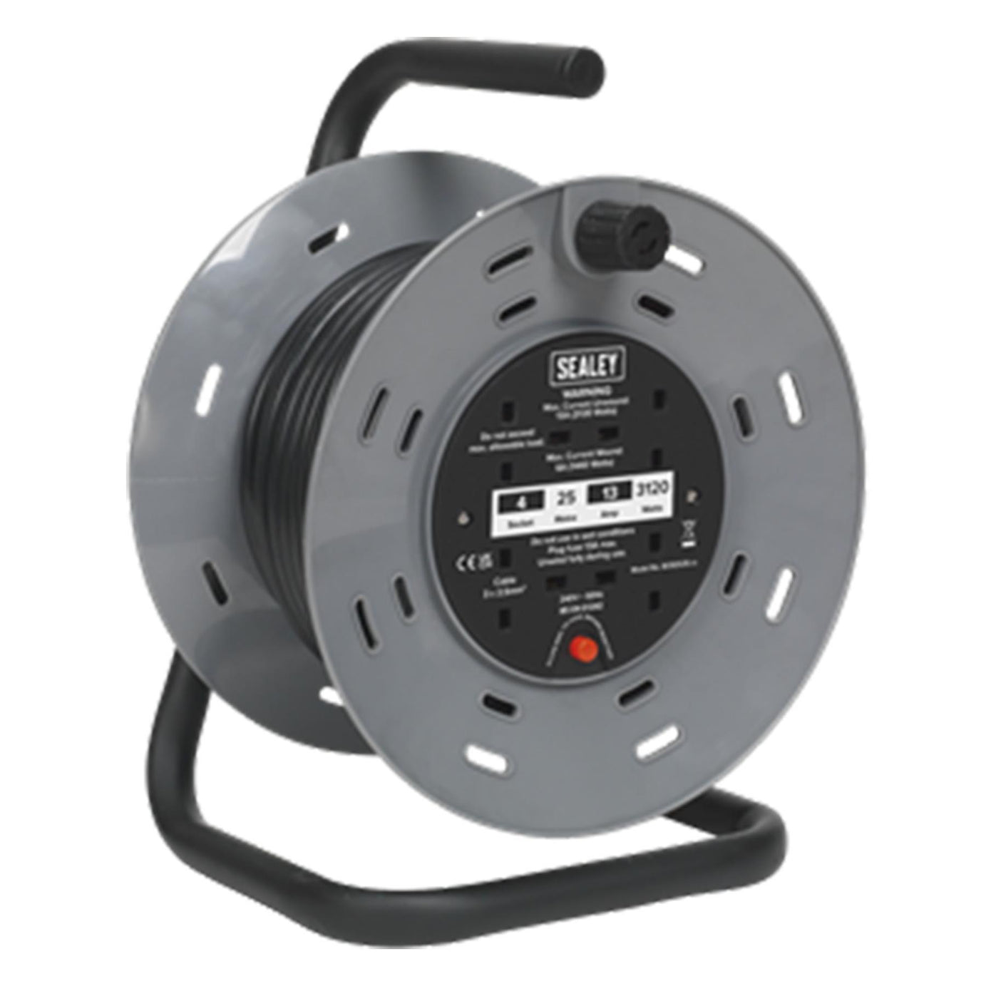Sealey Cable Reel 25m 4 x 230V 2.5mm� Thermal Trip