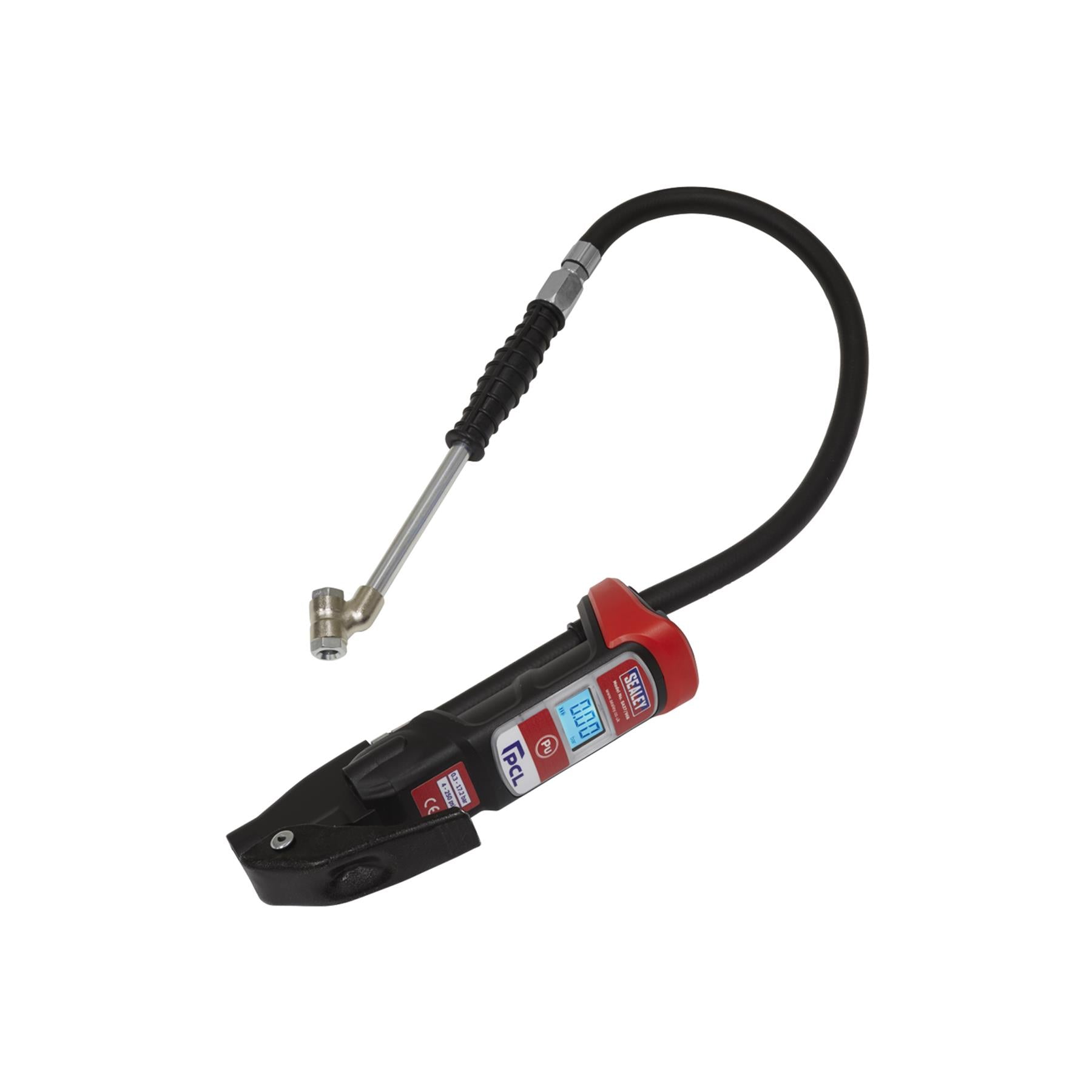 Sealey Prem. Anodised Digital Tyre Inflator-Twin Push-On Connector